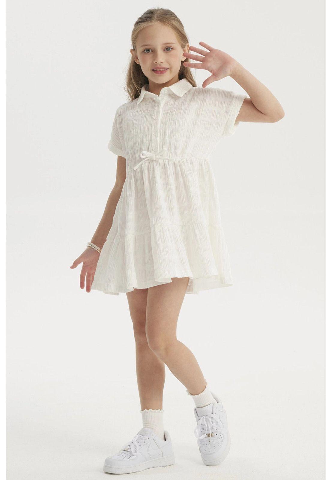 Vestido Niña Con Cuello Crudo-2