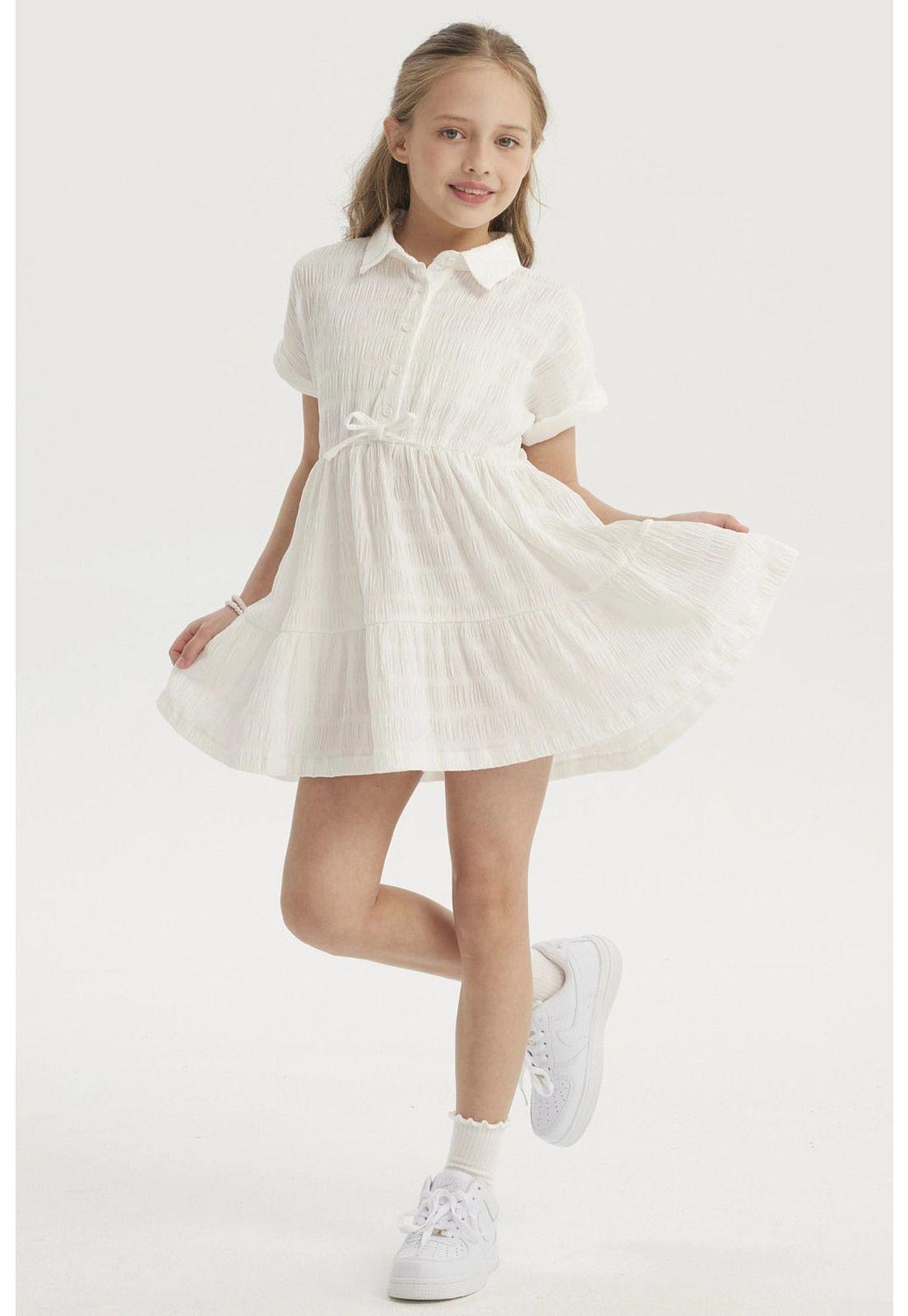 Vestido Niña Con Cuello Crudo-3