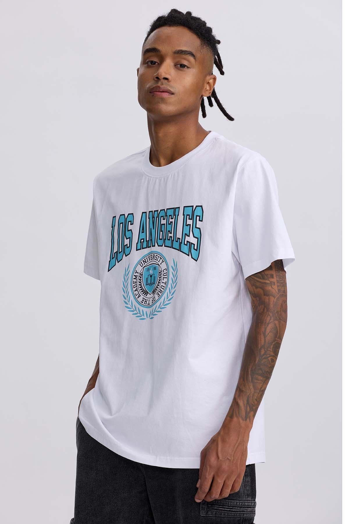 Polera Hombre Print College Blanco-1