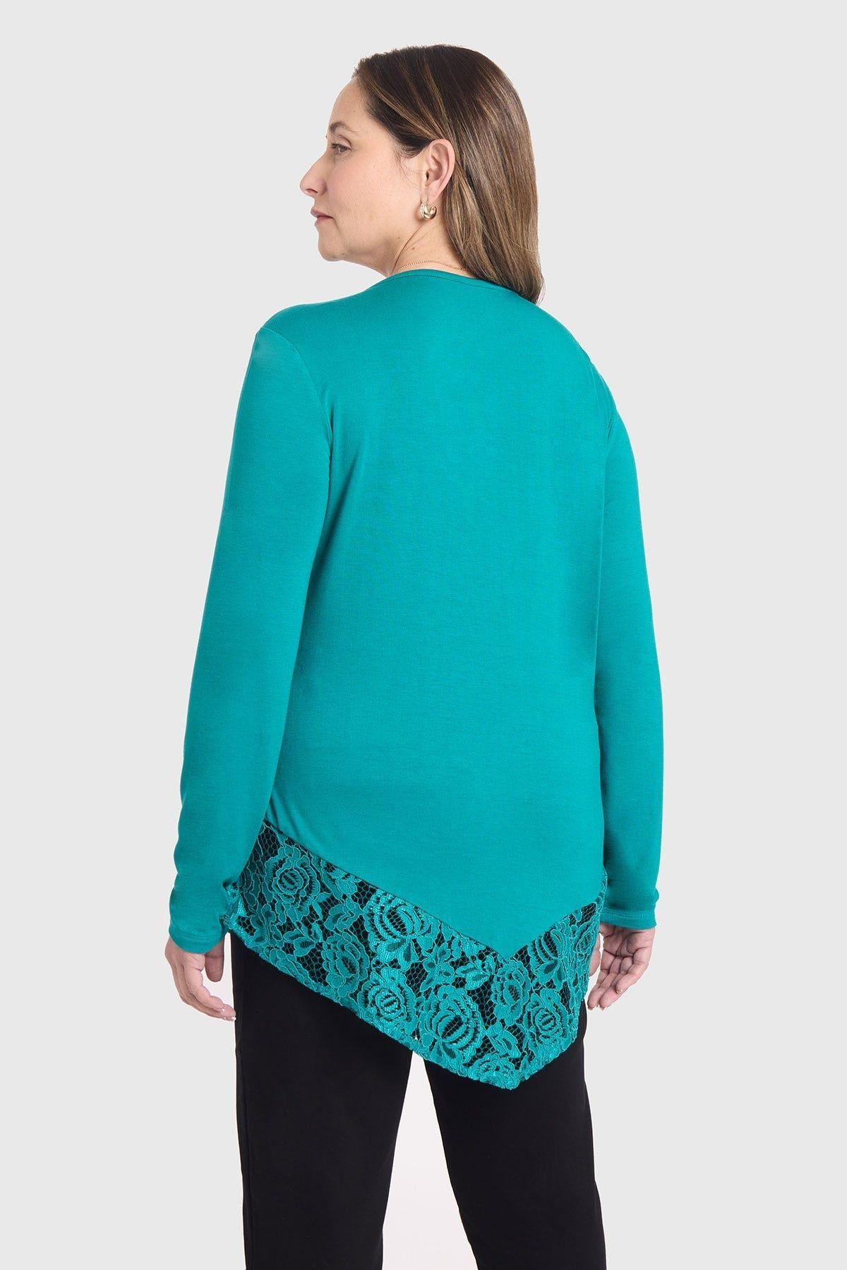 Polera Mujer Con Detalle Macramé Verde-2