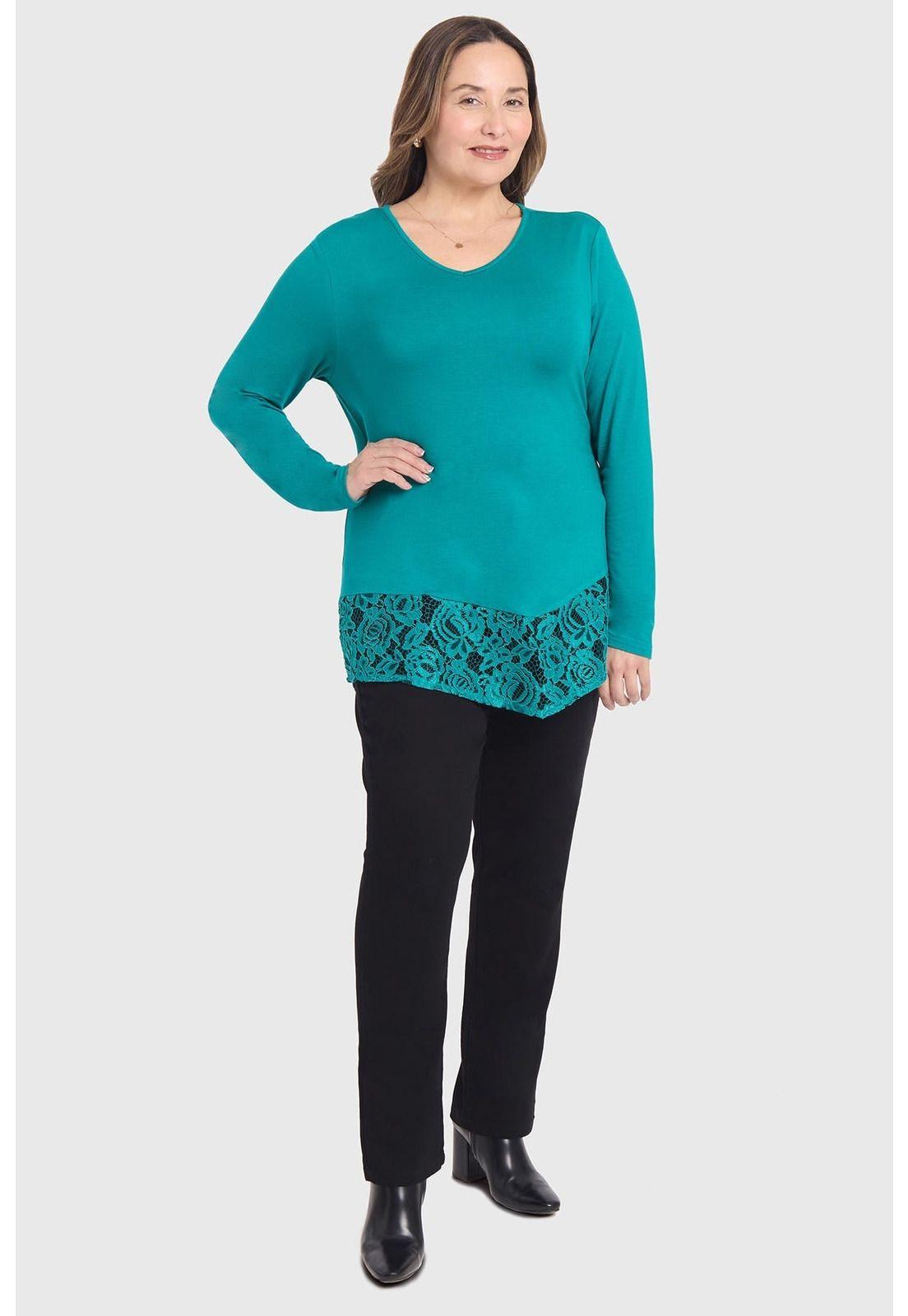 Polera Mujer Con Detalle Macramé Verde-3