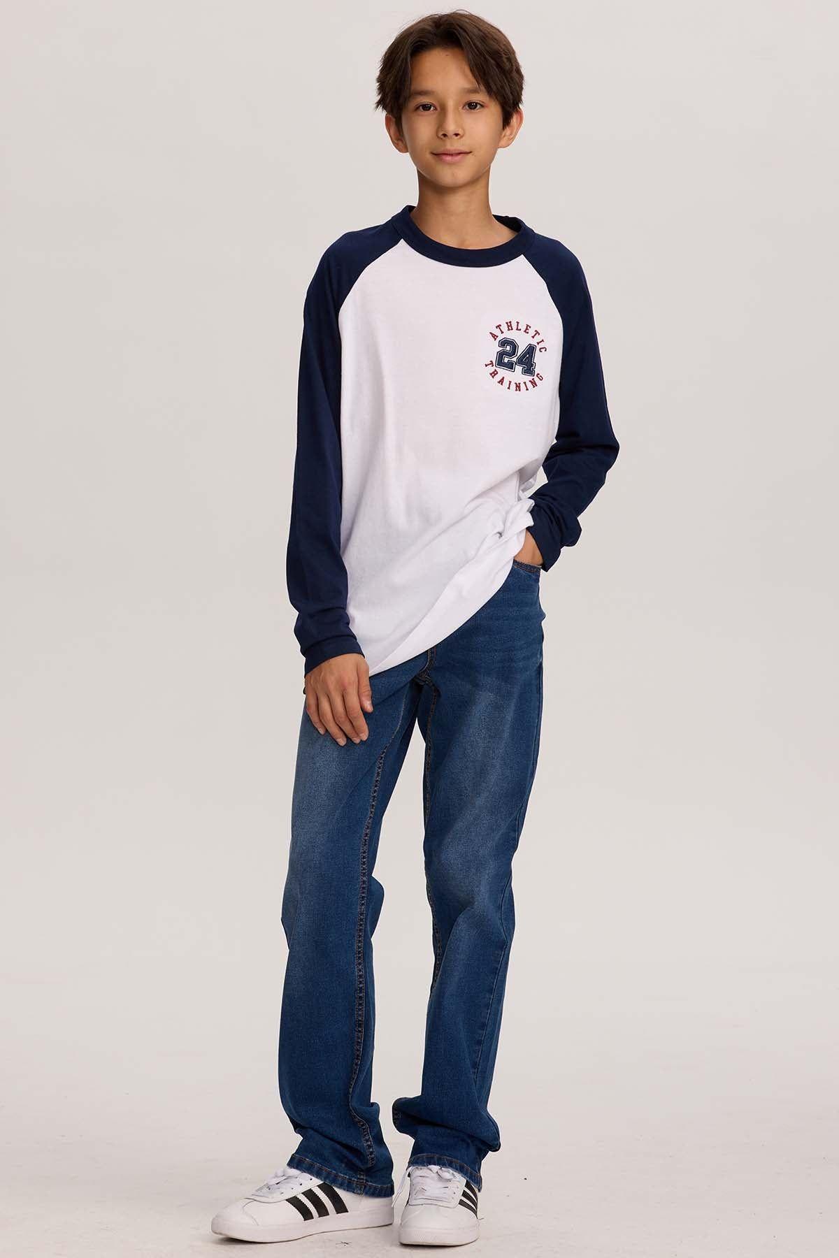 Polera Niño Con Bordado Blanco-3