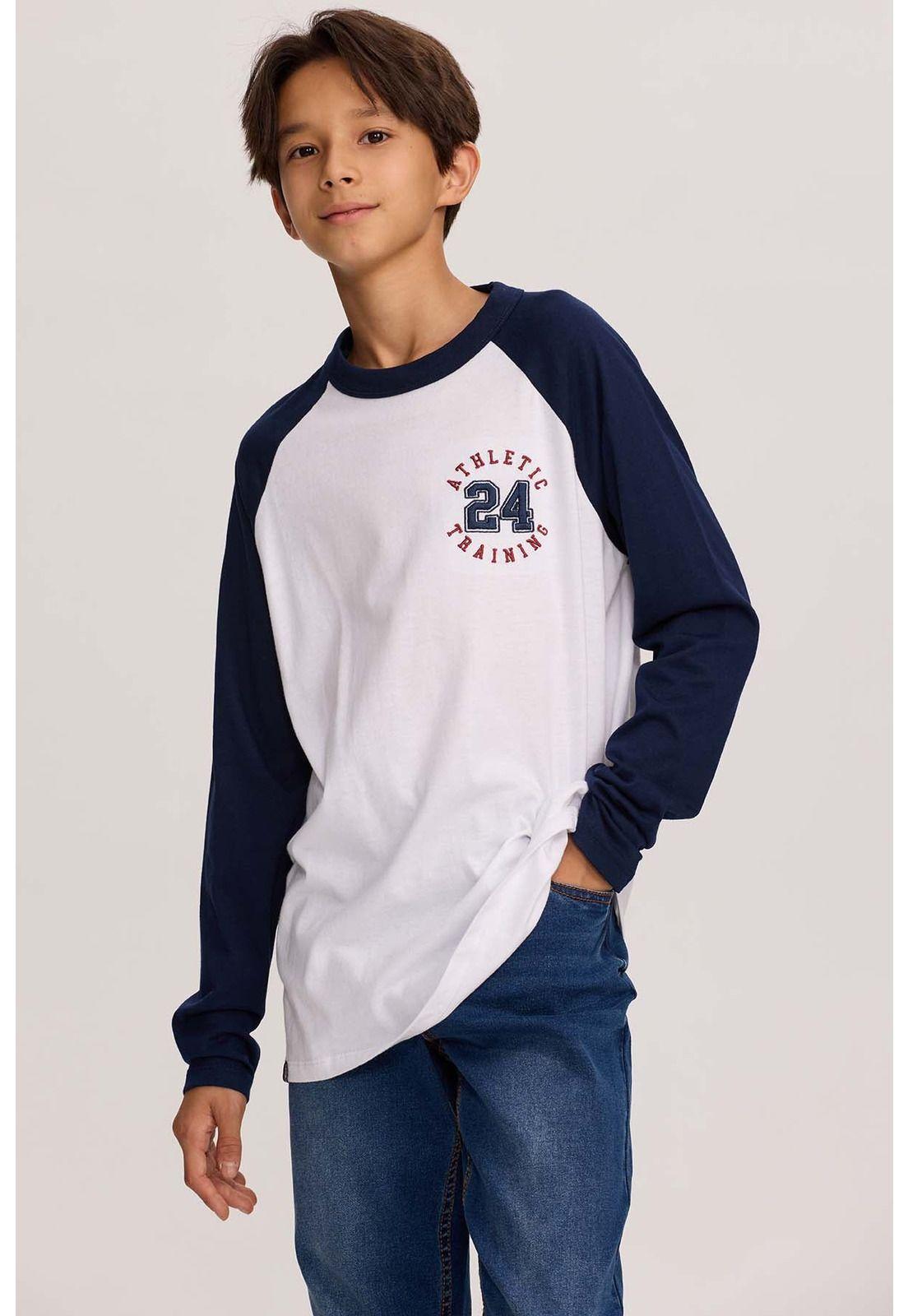 Polera Niño Con Bordado Blanco-0