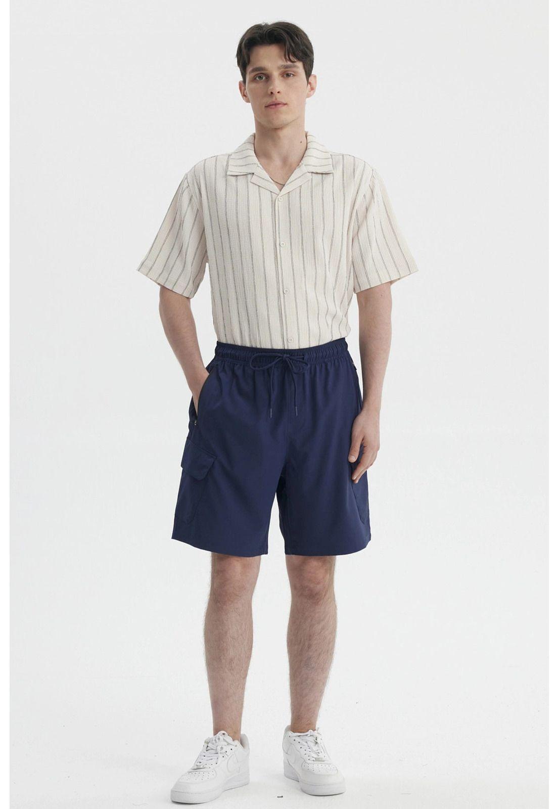 Bermuda Hombre Calce Recto Azul- ll-3