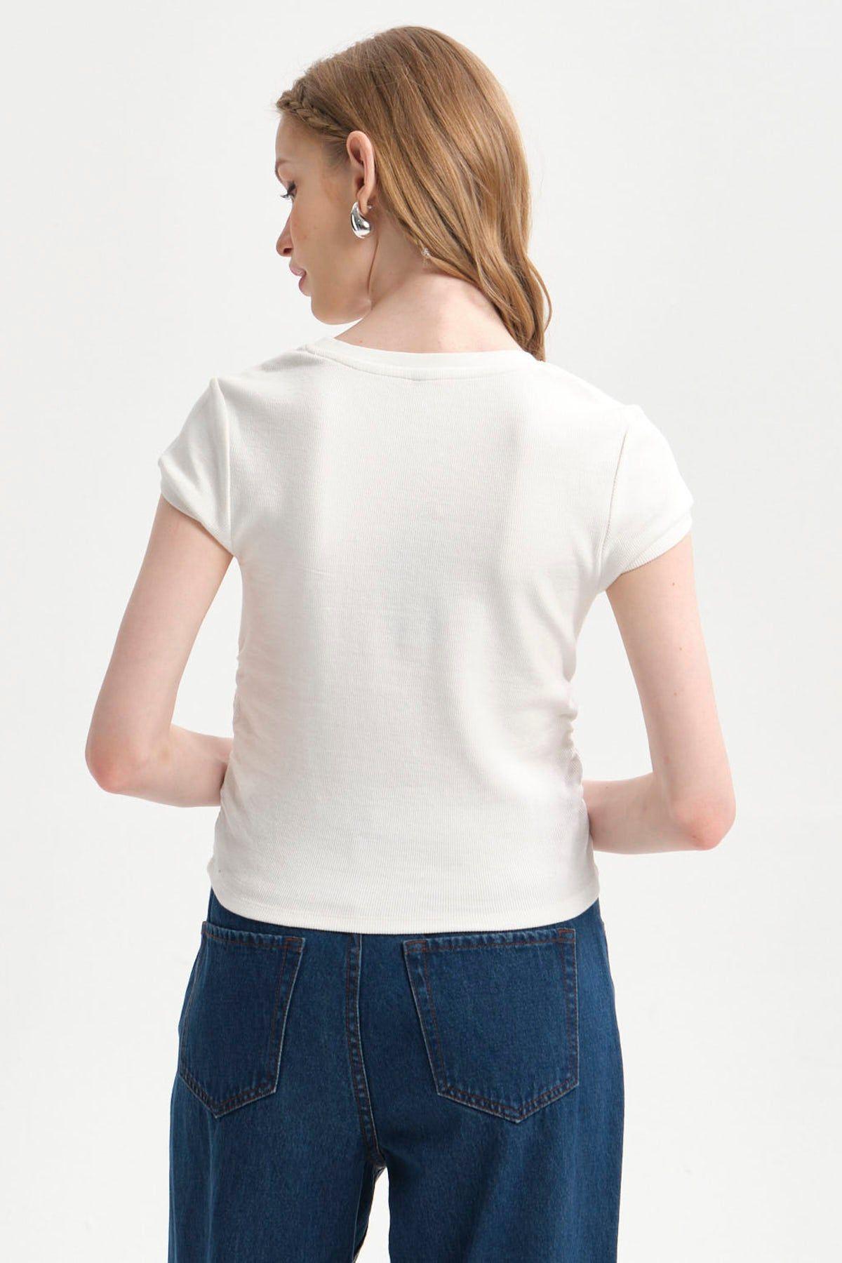 Polera Mujer Cropped Blanco-2