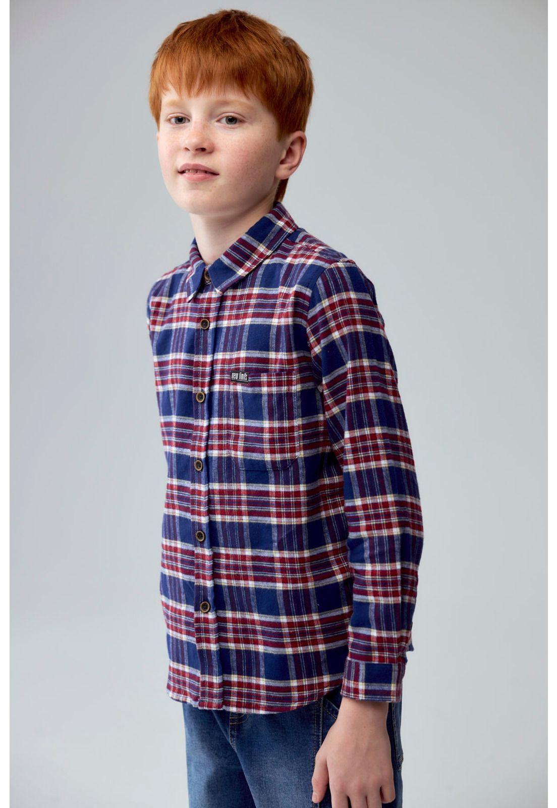 Camisa Niño Cuadrillé Azul - ll-2