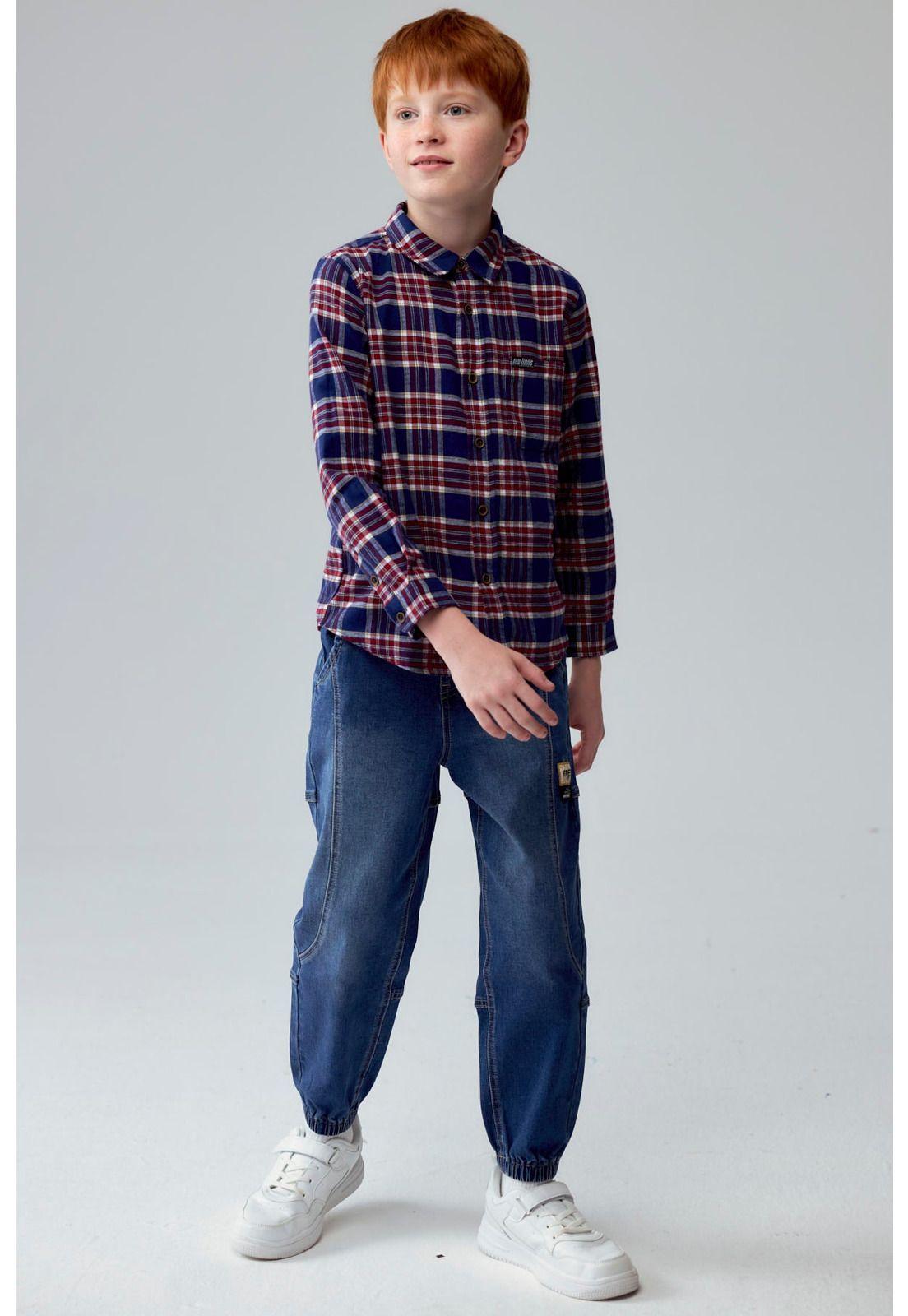 Camisa Niño Cuadrillé Azul - ll-3