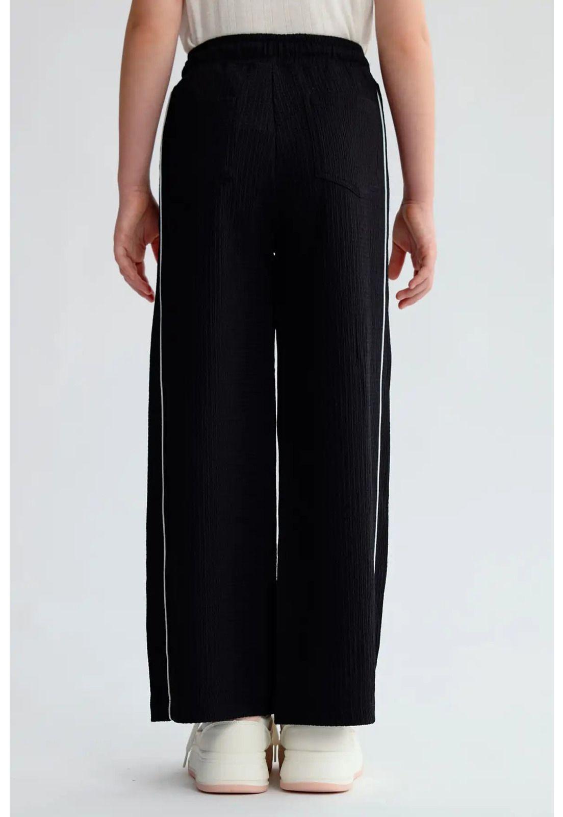 Pantalón Niña Crep Accesorios Cordón Negro-1