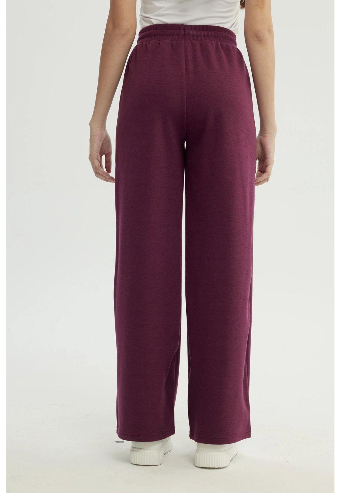 Pantalón Buzo Mujer Wide Leg Rojo-2