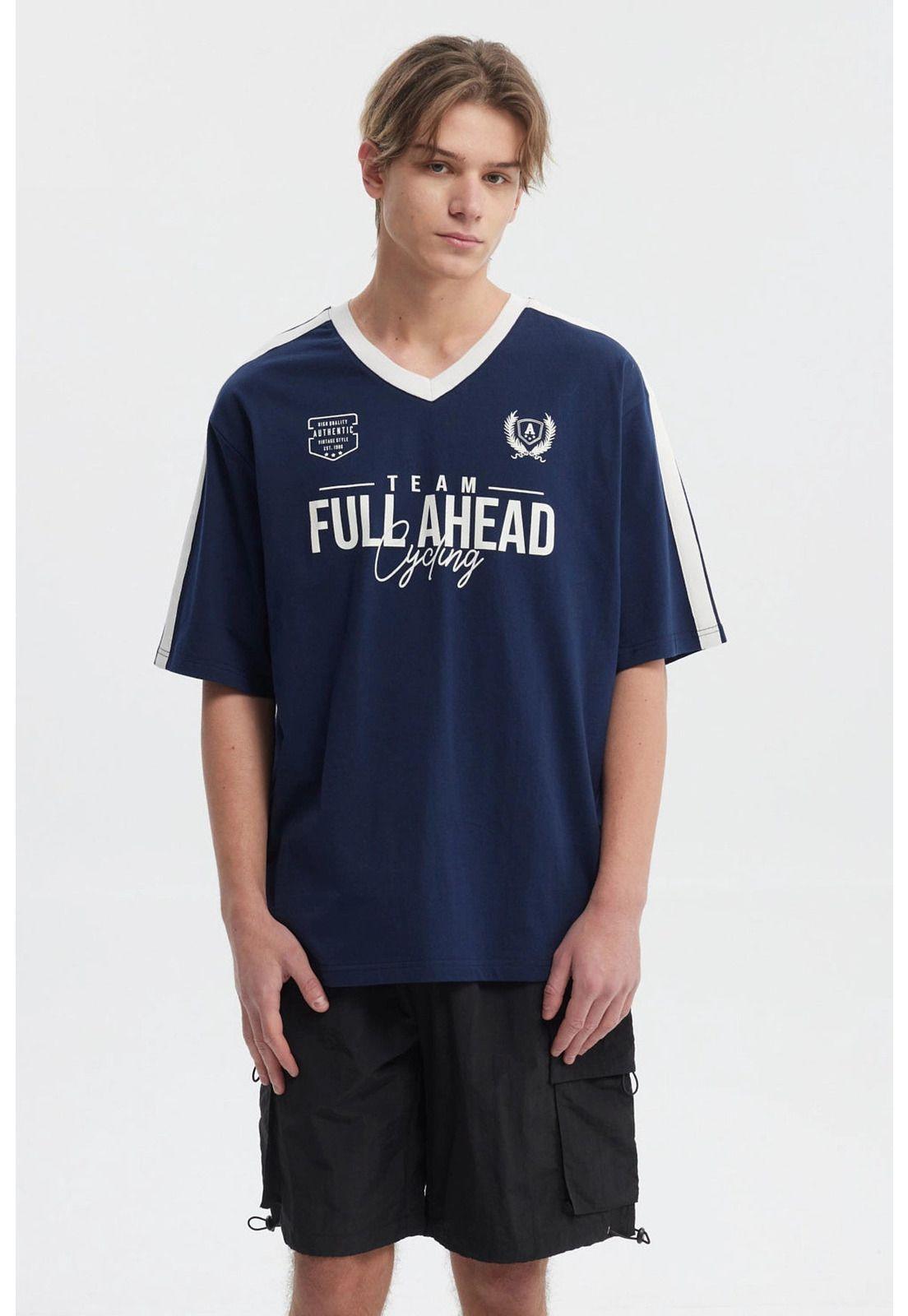 Polera Hombre Oversize Azul - V-0