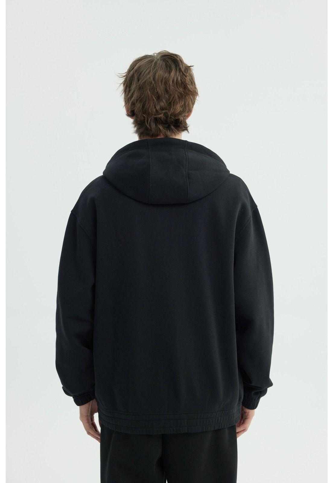 Polerón Hombre Oversize Negro - Vlll-2
