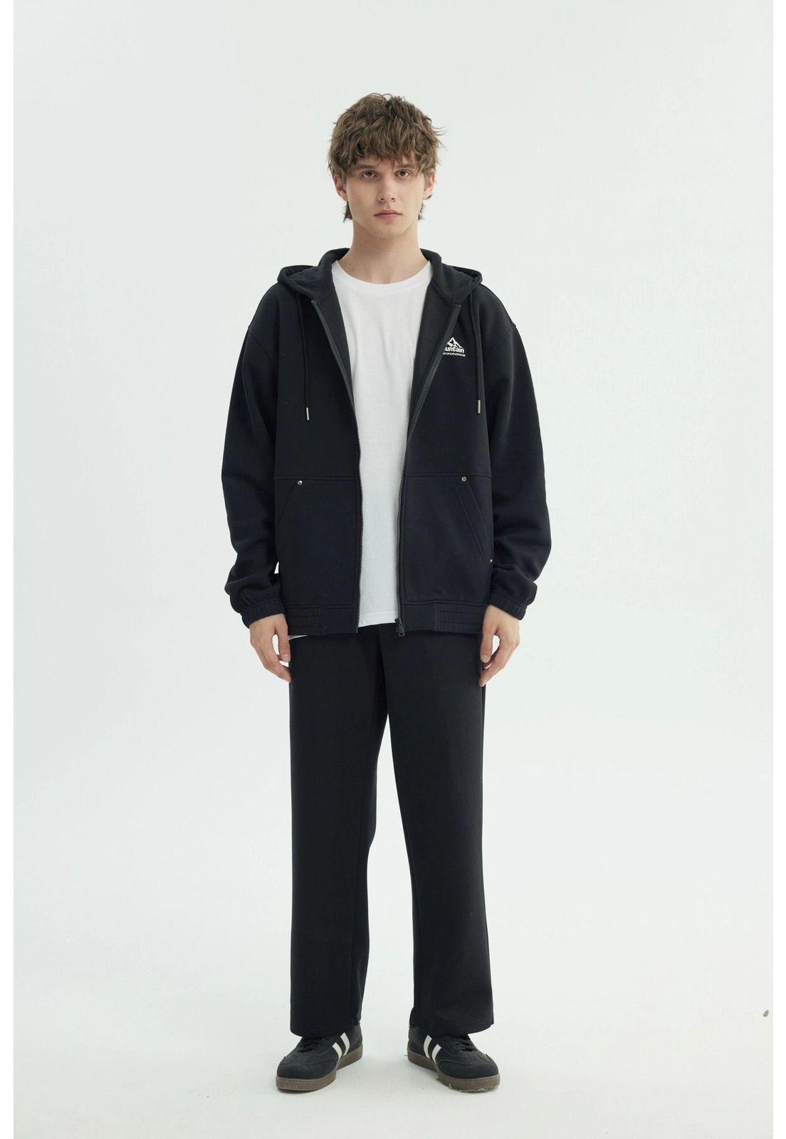 Polerón Hombre Oversize Negro - Vlll-3
