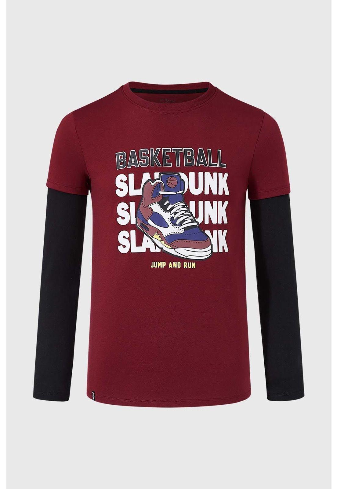 Polera Niño Doble Manga Básica Rojo - lV-0