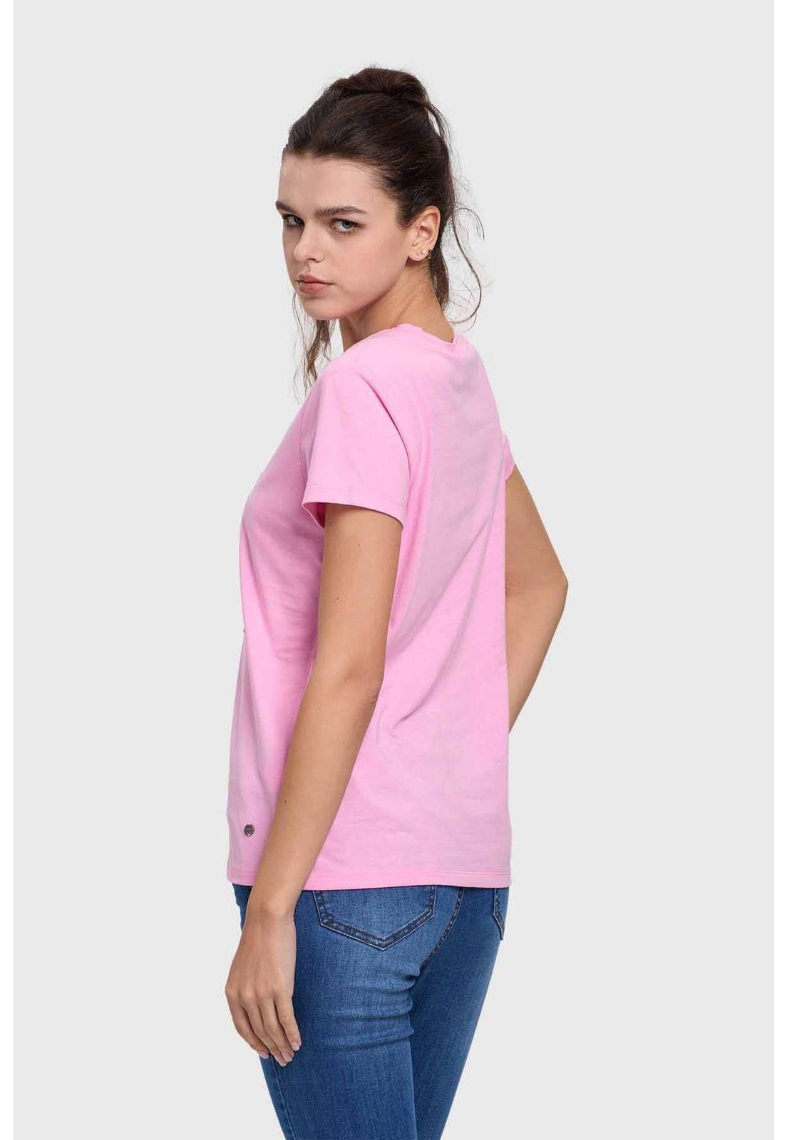 Polera Mujer Básica Print Rosado - lll-1
