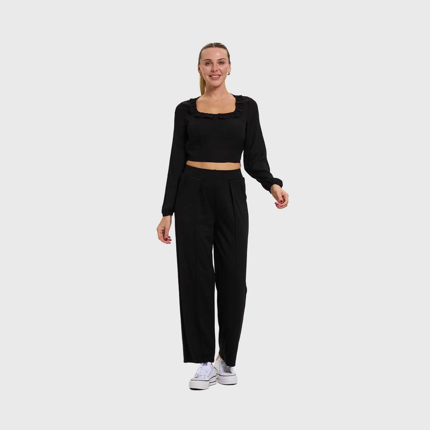 Blusa Mujer Manga Globos Negro Fashion's Park-3