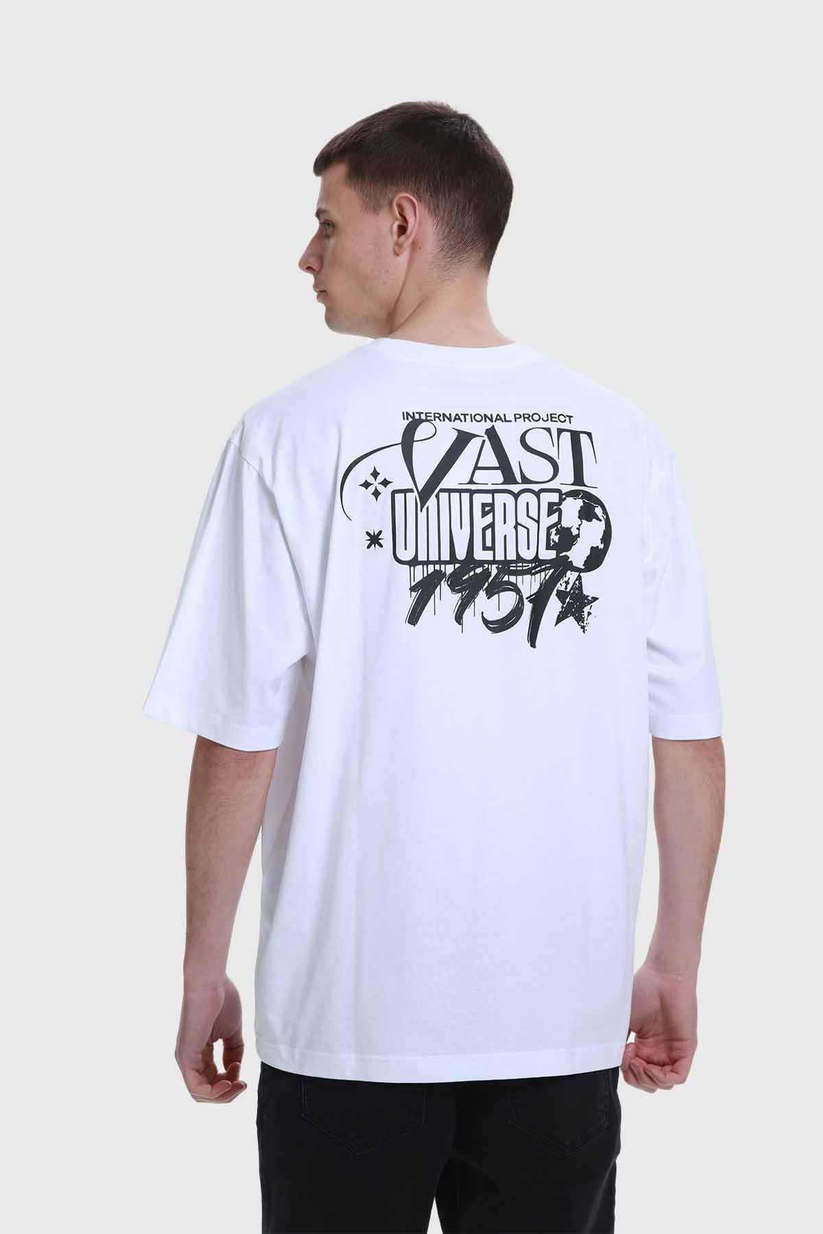 Polera Hombre Doble Print Beige V-2