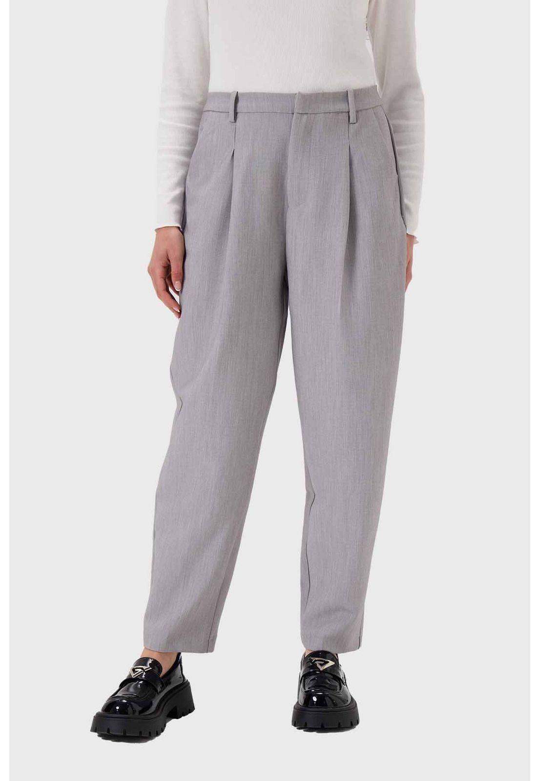 Pantalón Mujer Sastrero Gris-0