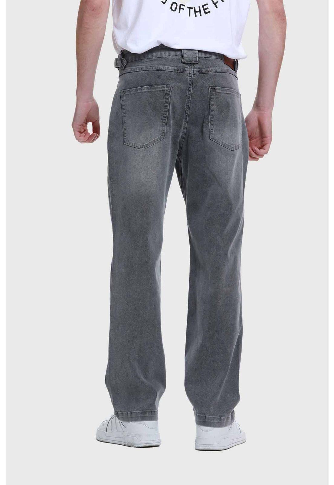 Jeans Hombre Straight Costura Gris-2