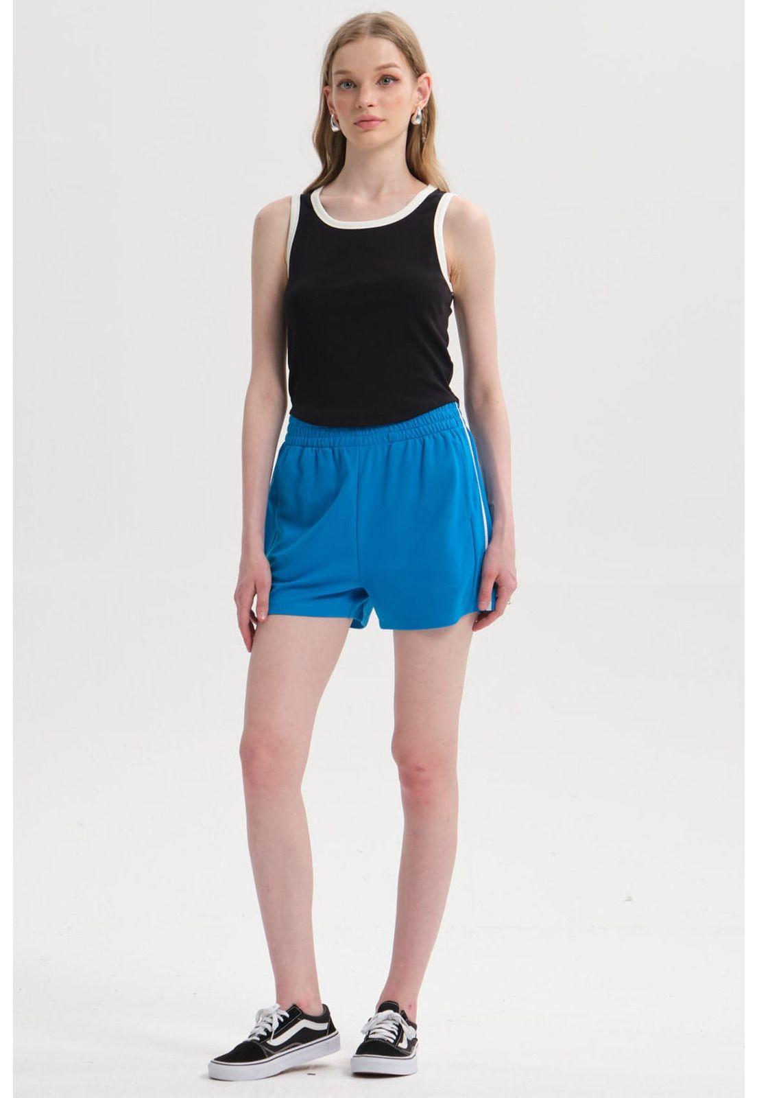 Short Mujer Raya Costado Azulino-3