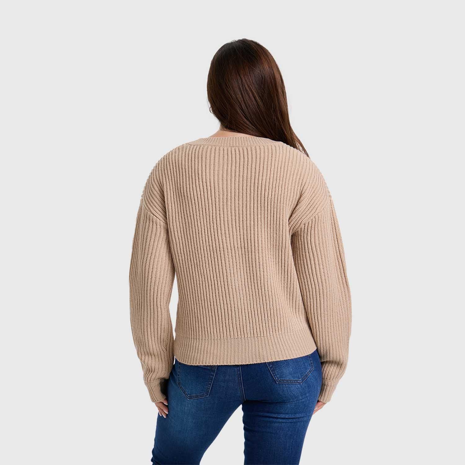 Sweater Mujer Abotonado Beige Oscuro Fashion´s Park-2