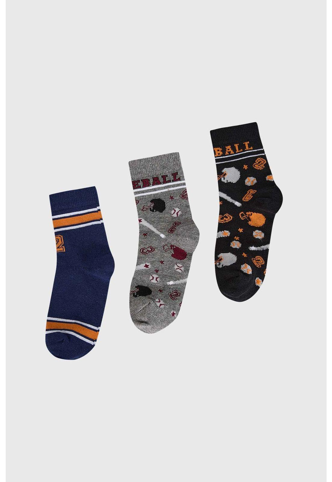 Calcetín De Vestir Niña Tripack Gris-0