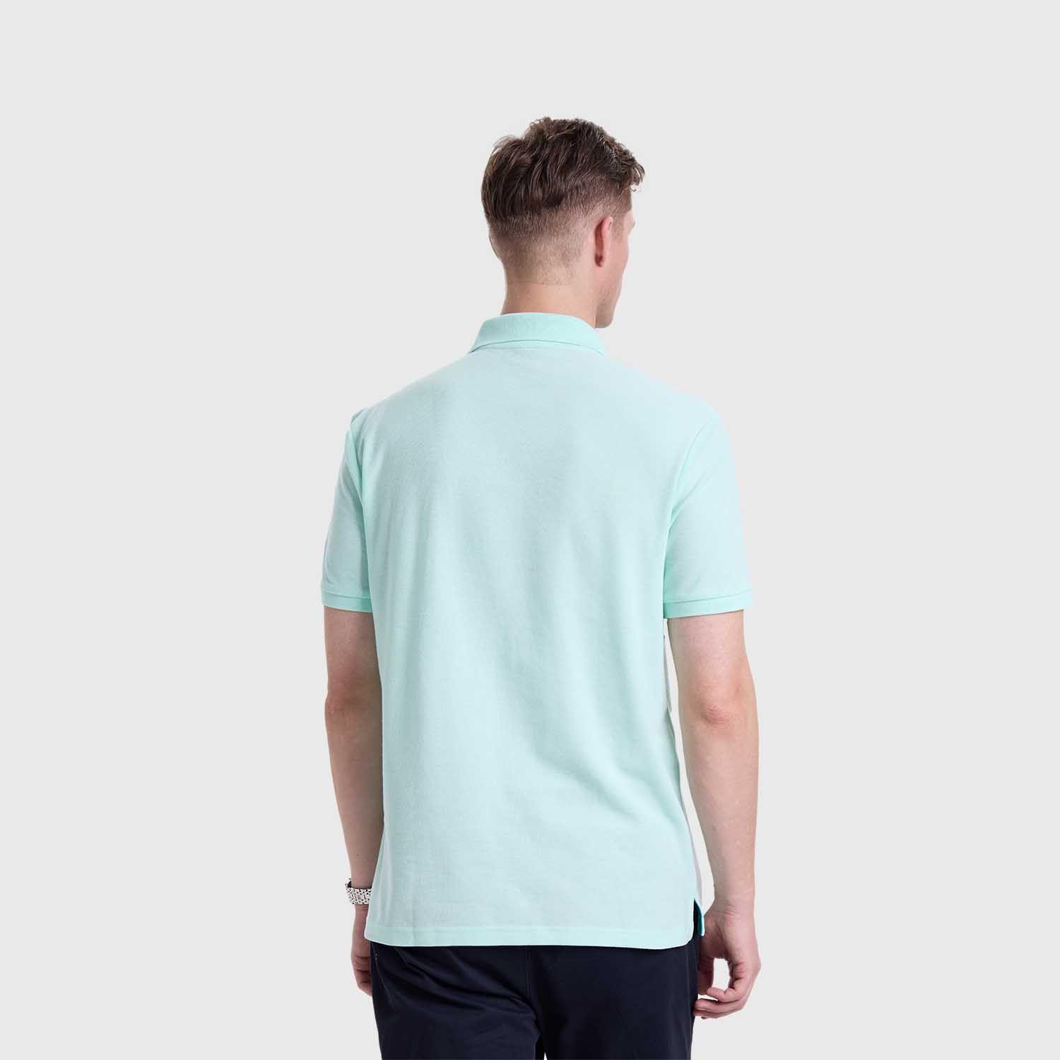 Polera Hombre Pique Lisa Básica Verde Agua Fashion's Park-2