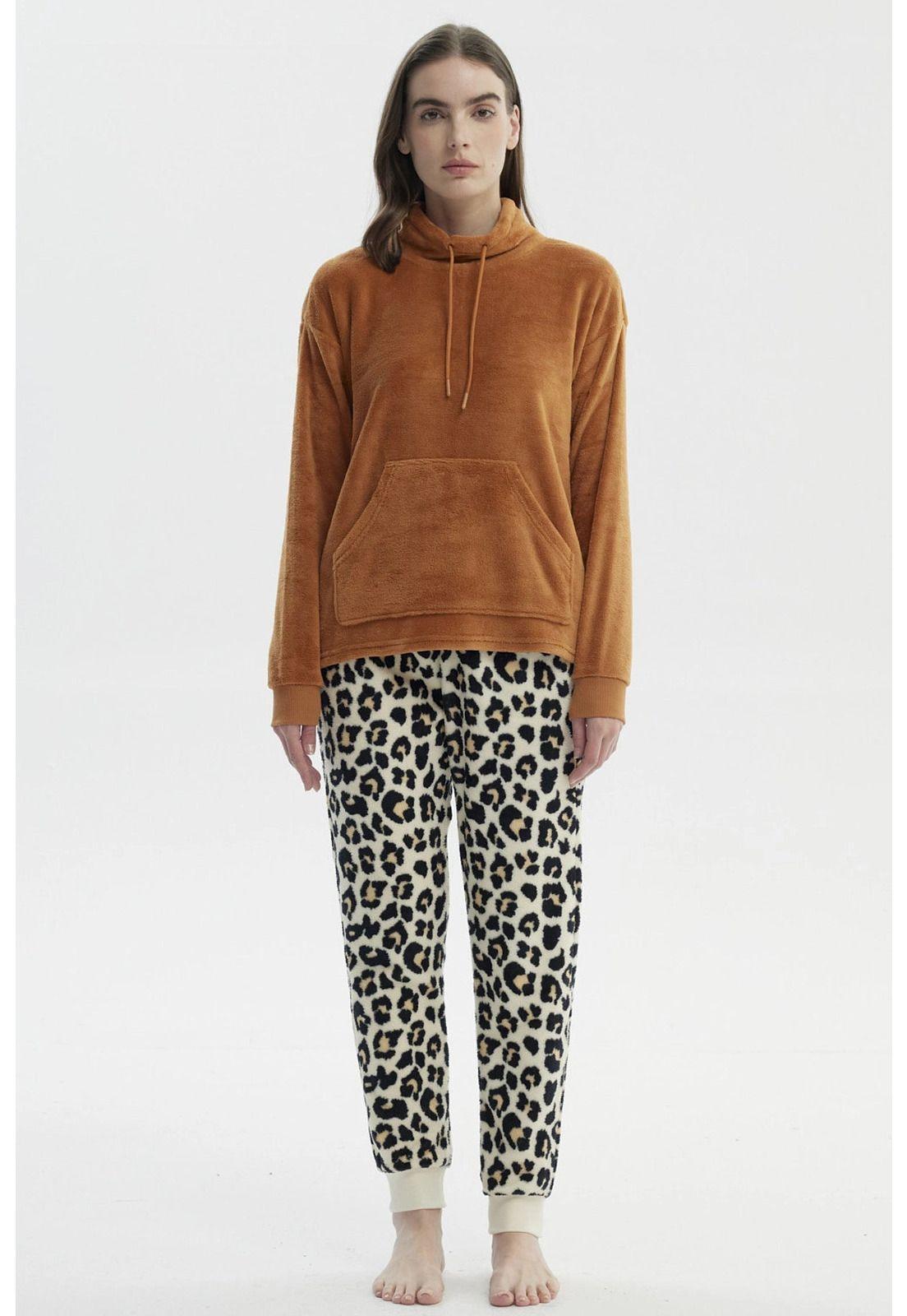 Pijama Mujer Polera Y Pantalón Beige-0