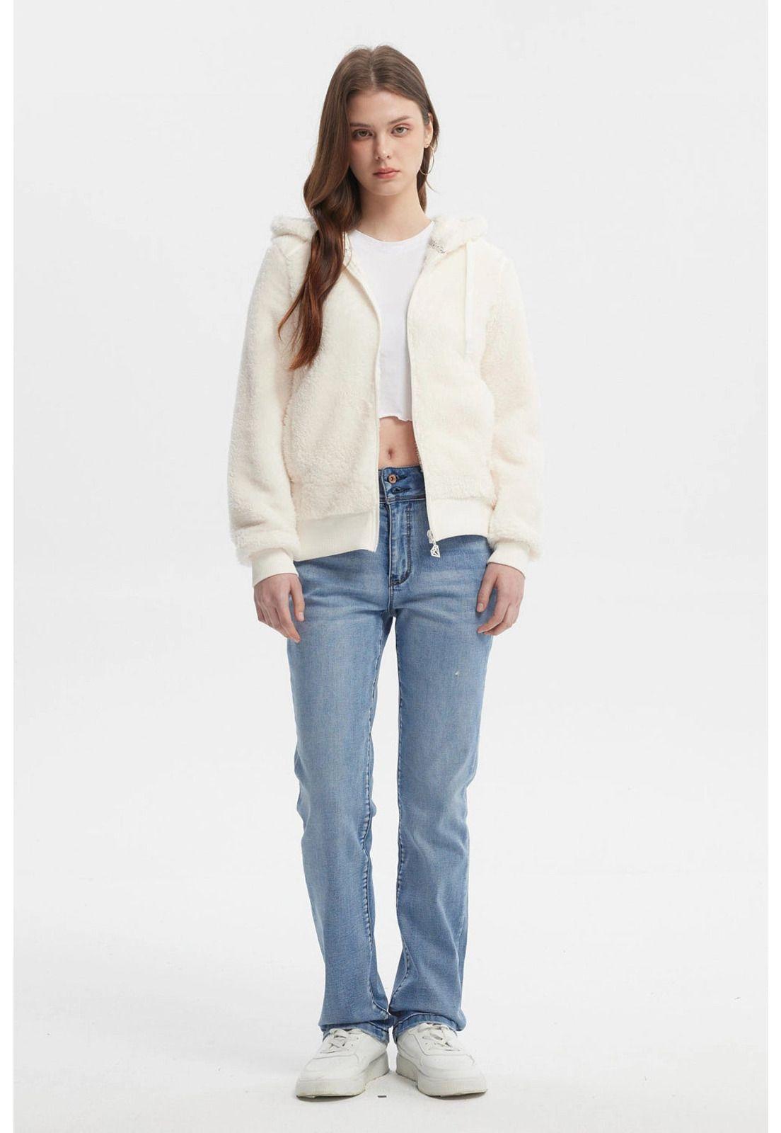 Polar Mujer Peludo Crema-3