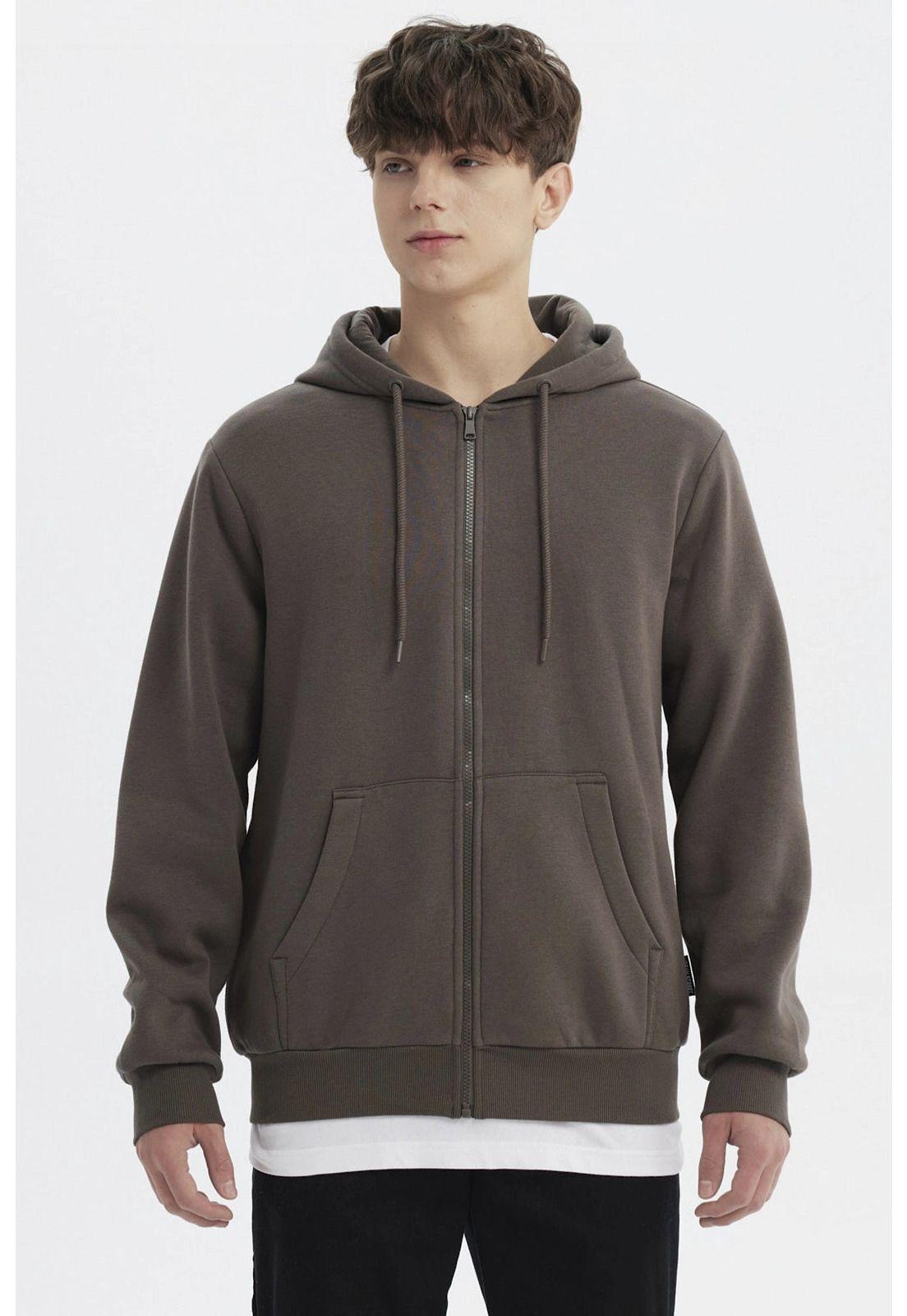 Polerón Hombre Full Zipper Basico Acero-0