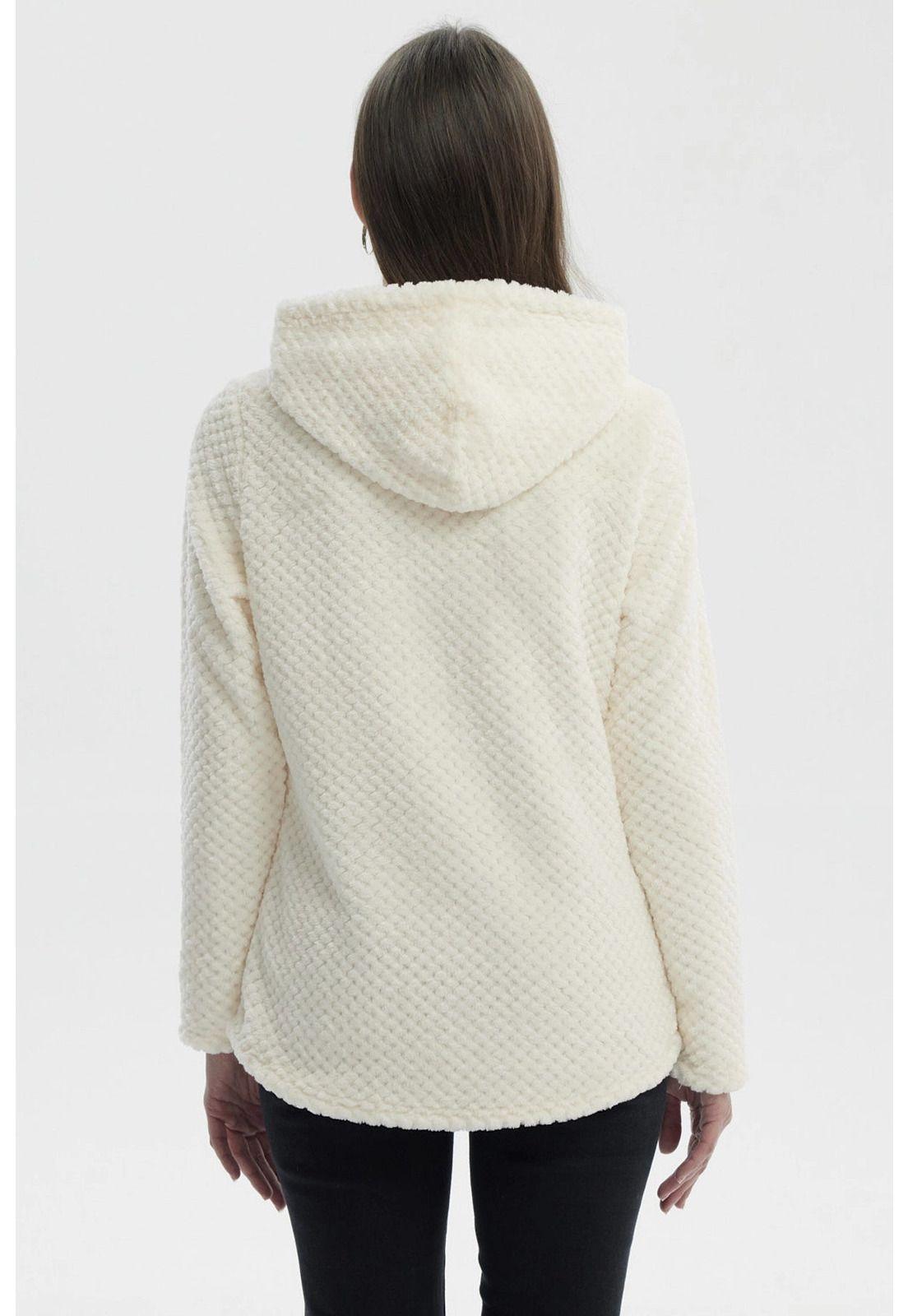Polar Mujer Básico Aplicación Botón Crema-2
