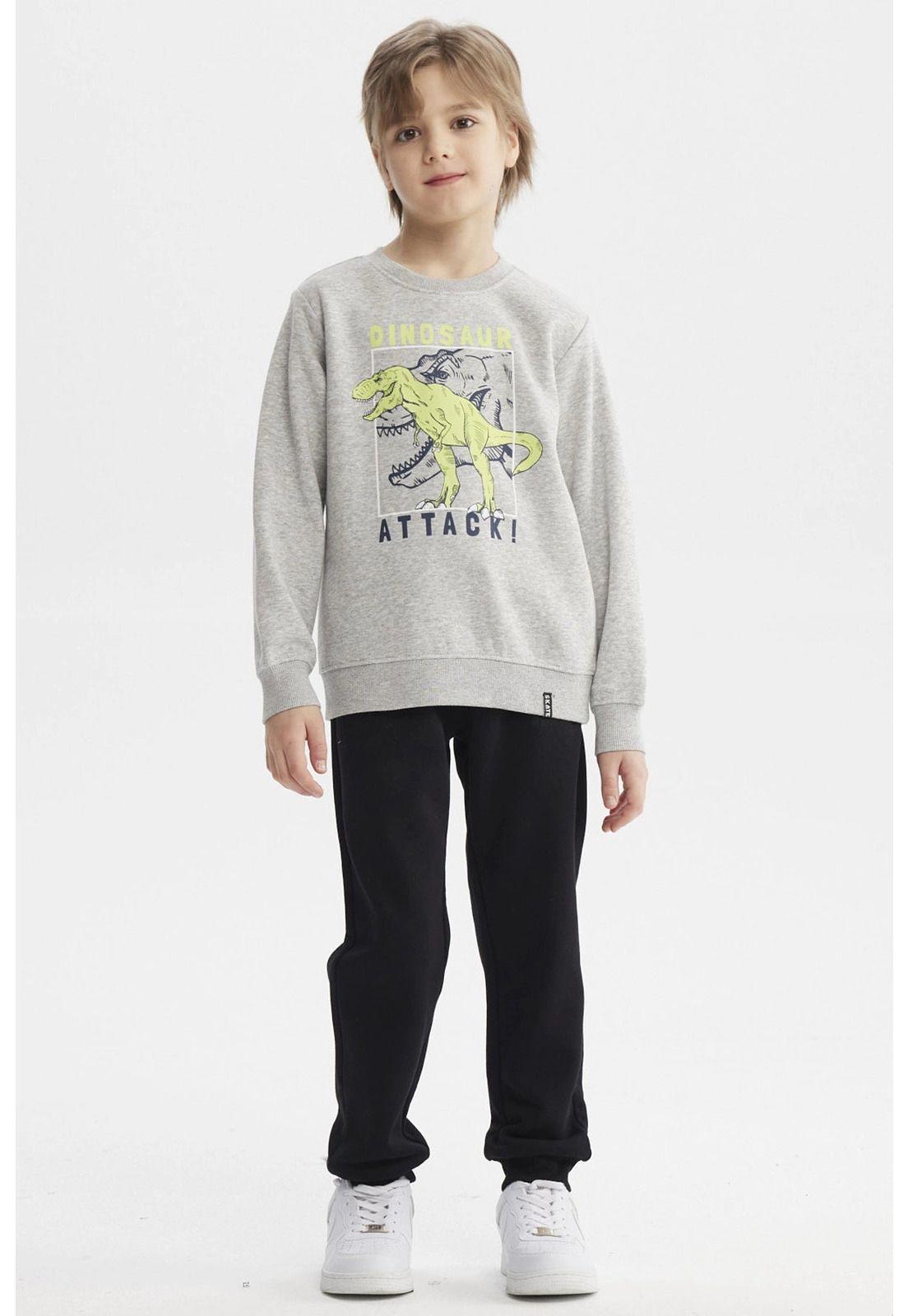 Polerón Niño Básico Toddler Gris Melange-3