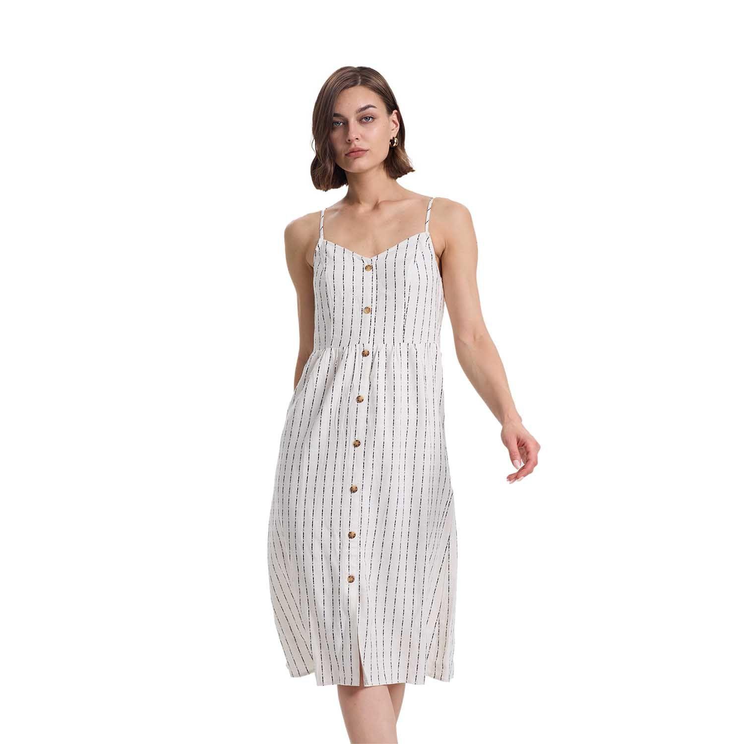 Vestido Mujer Pabilo Lino Crudo Fashions Park-0