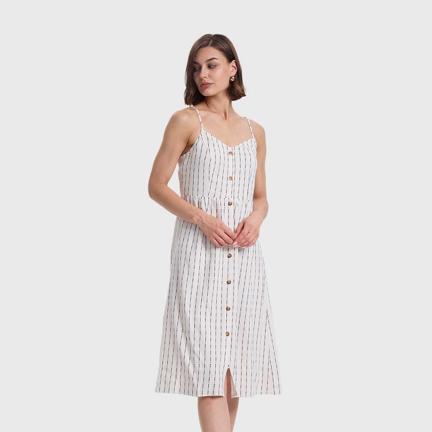 Vestido Mujer Pabilo Lino Crudo Fashions Park-1