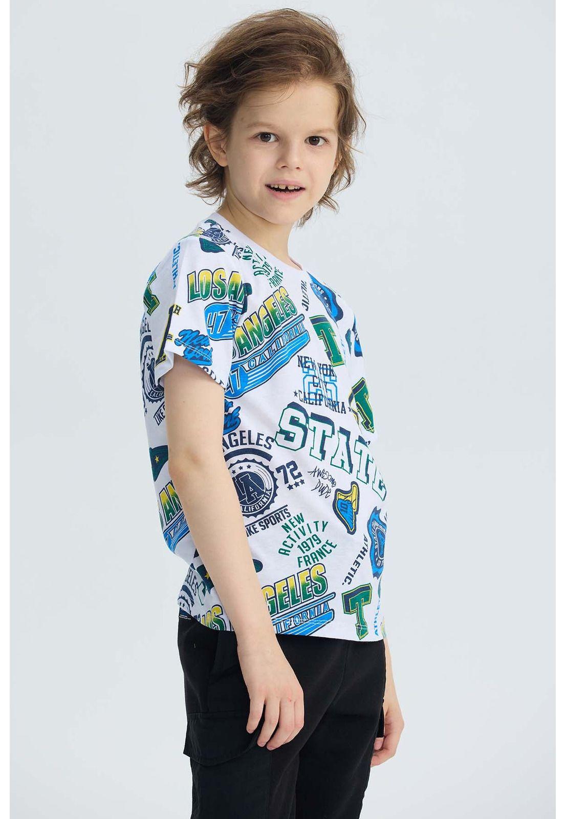 Polera Niño Full Print Blanco-2