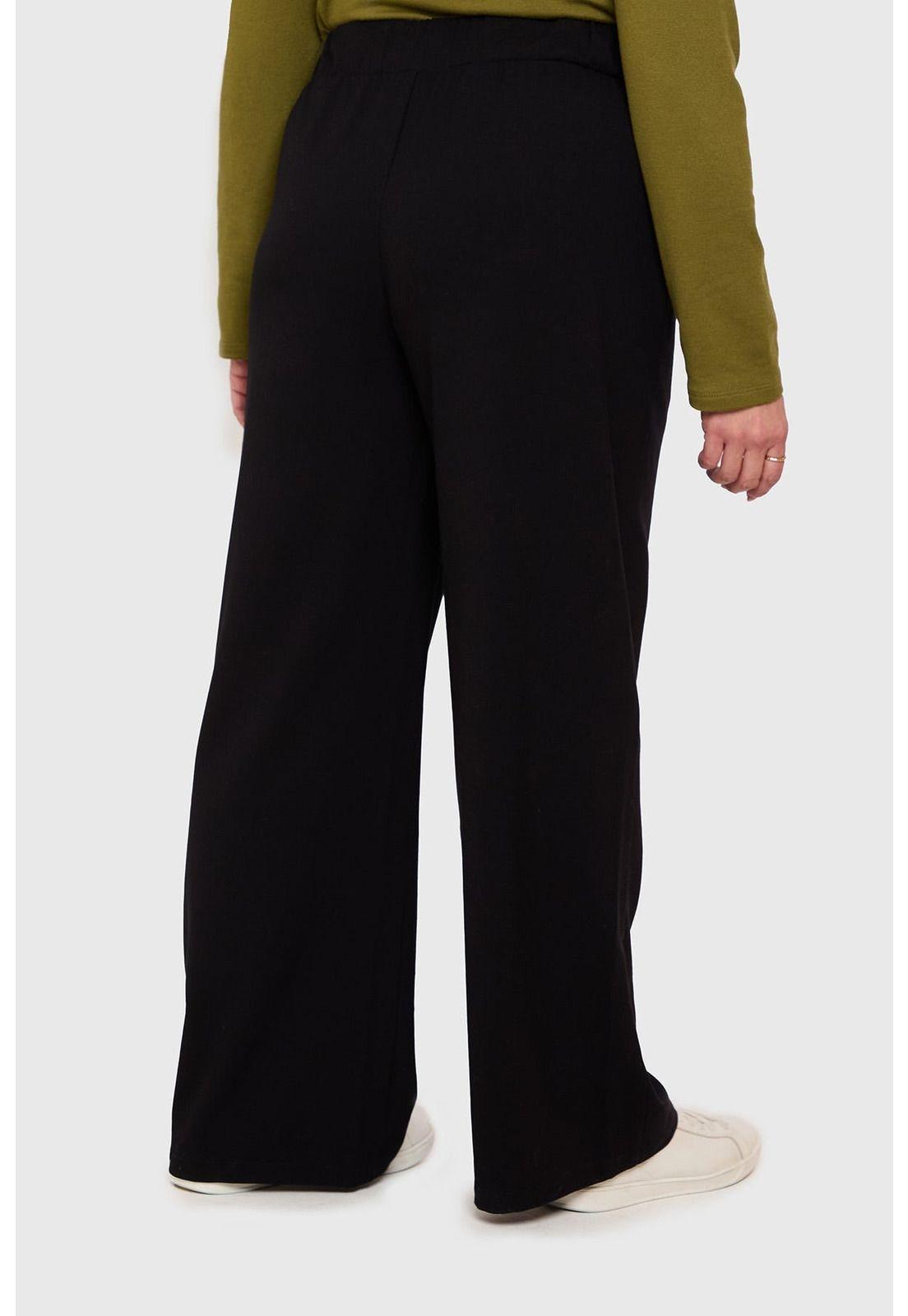 Pantalón Mujer Con Pretina Elástica Negro-3