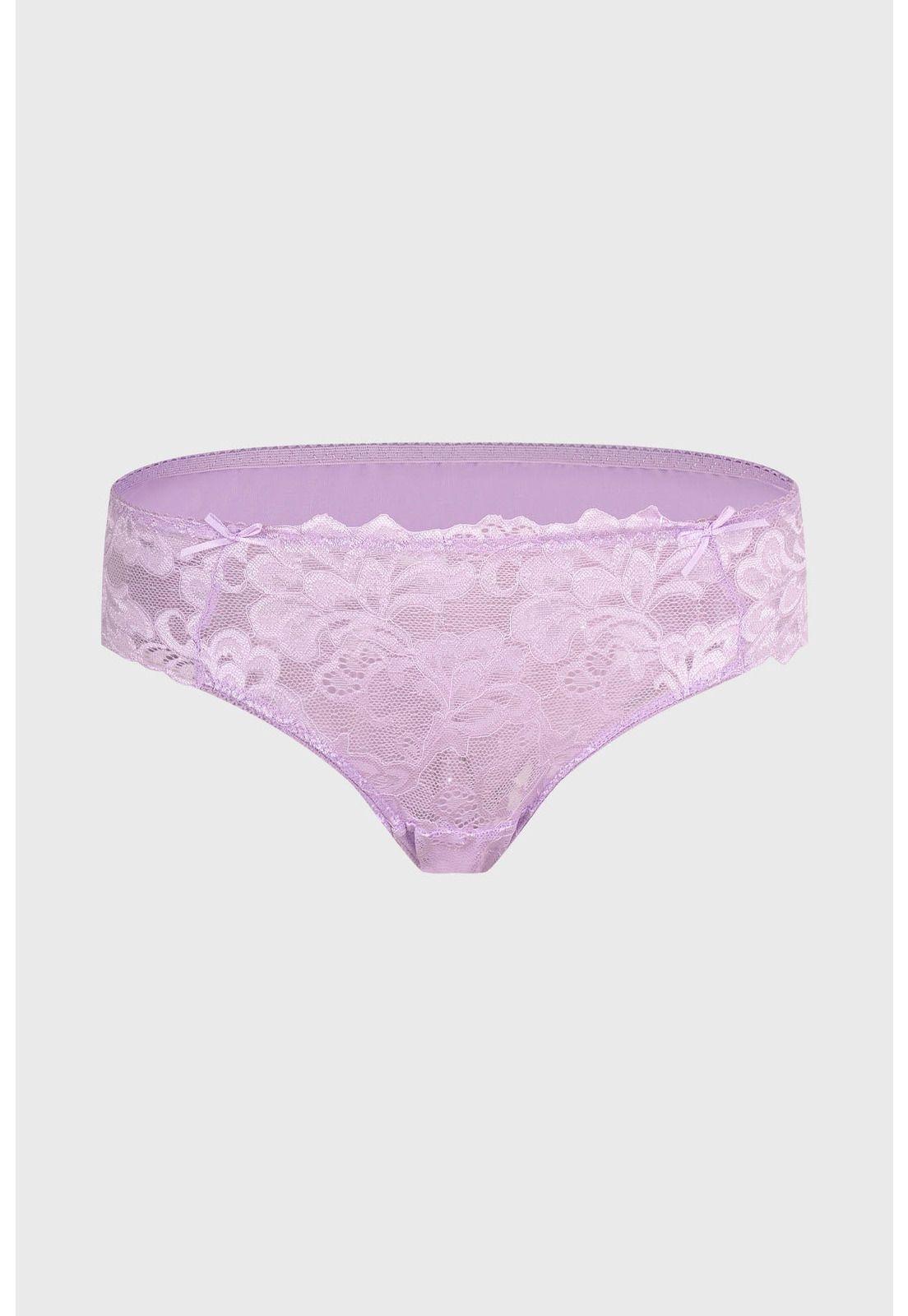 Calzón Mujer Pantaleta Encaje Detalle Delantero Lila-0
