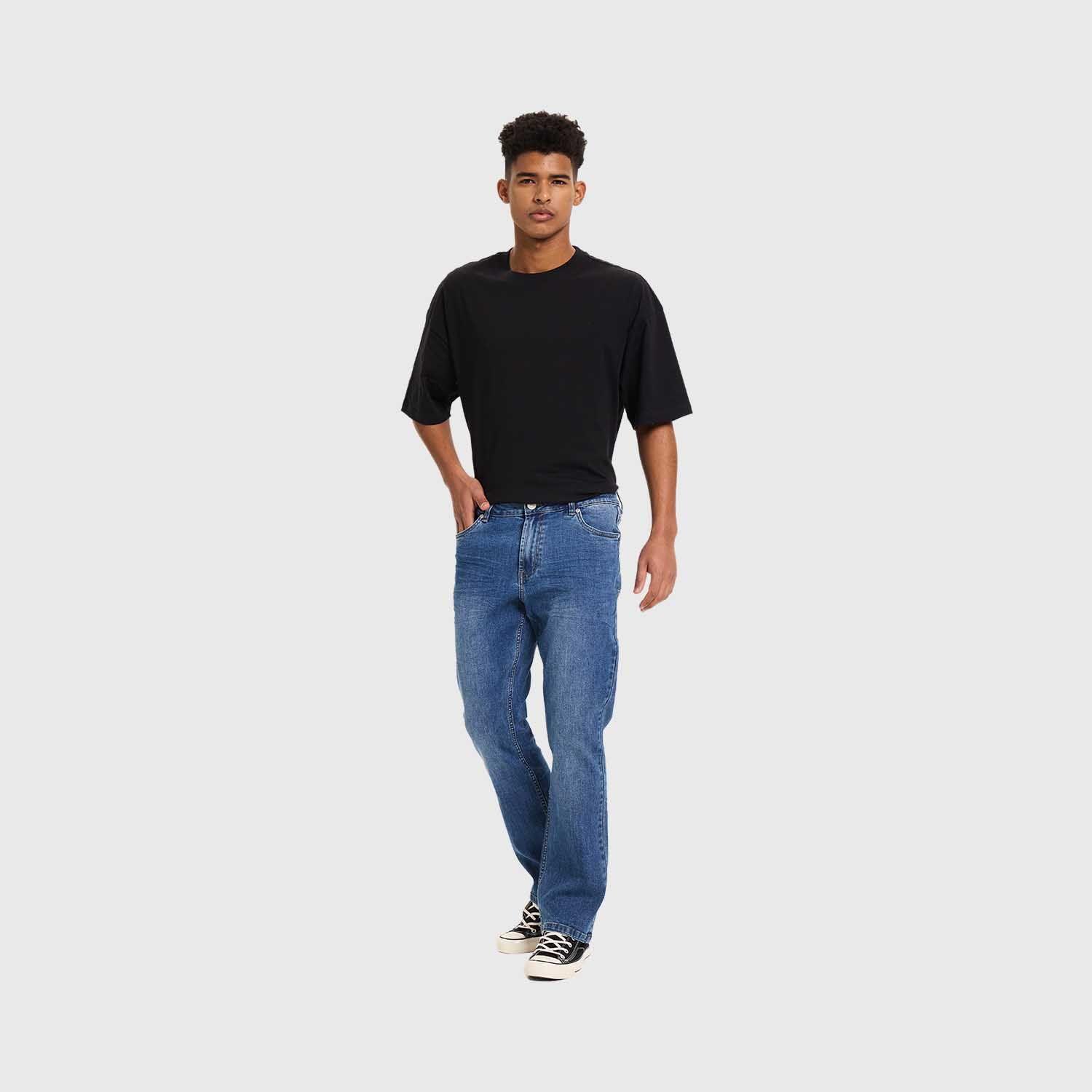 Jeans Hombre Flare Focalizado Azul Fashion's Park-3