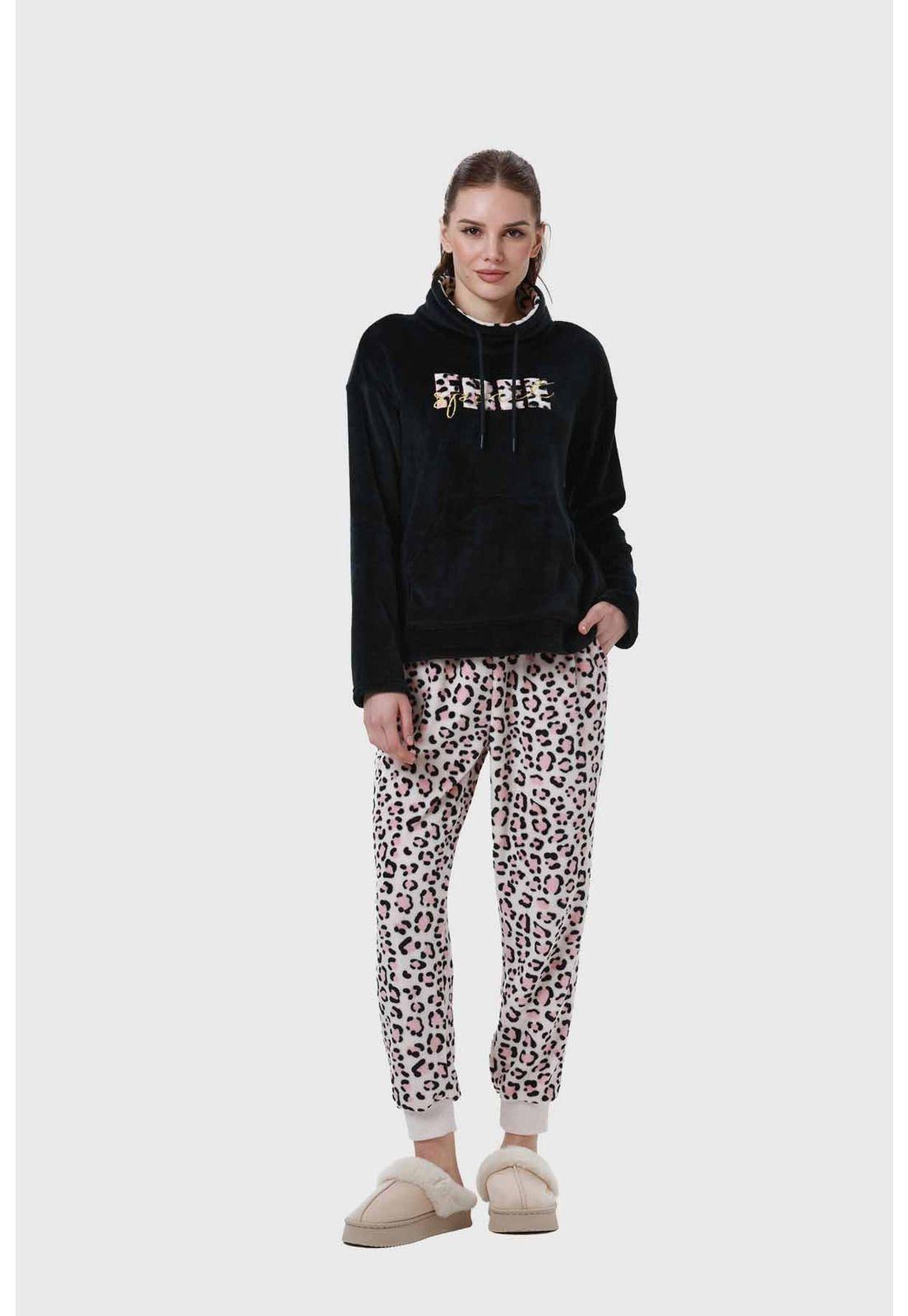 Pijama Mujer Polar Negro-0