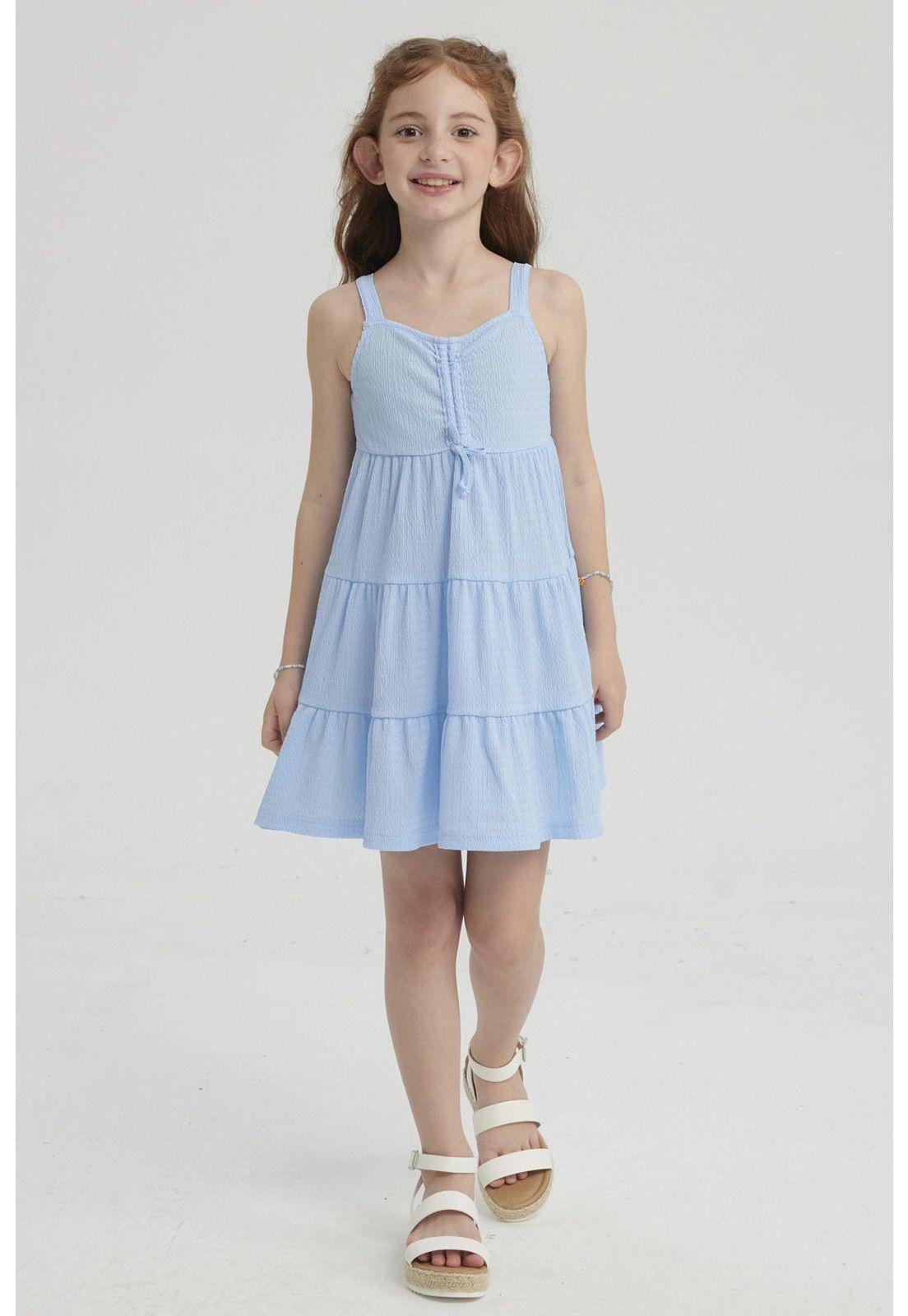 Vestido Niña Toddler Textura Celeste-1