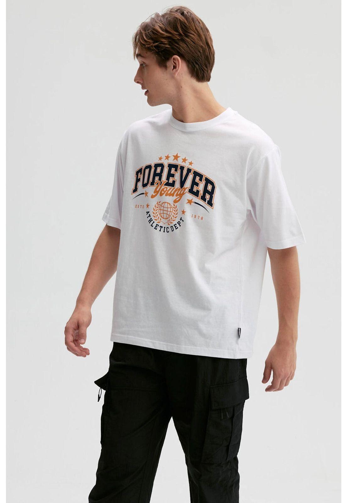 Polera Hombre Print Central Blanco-1