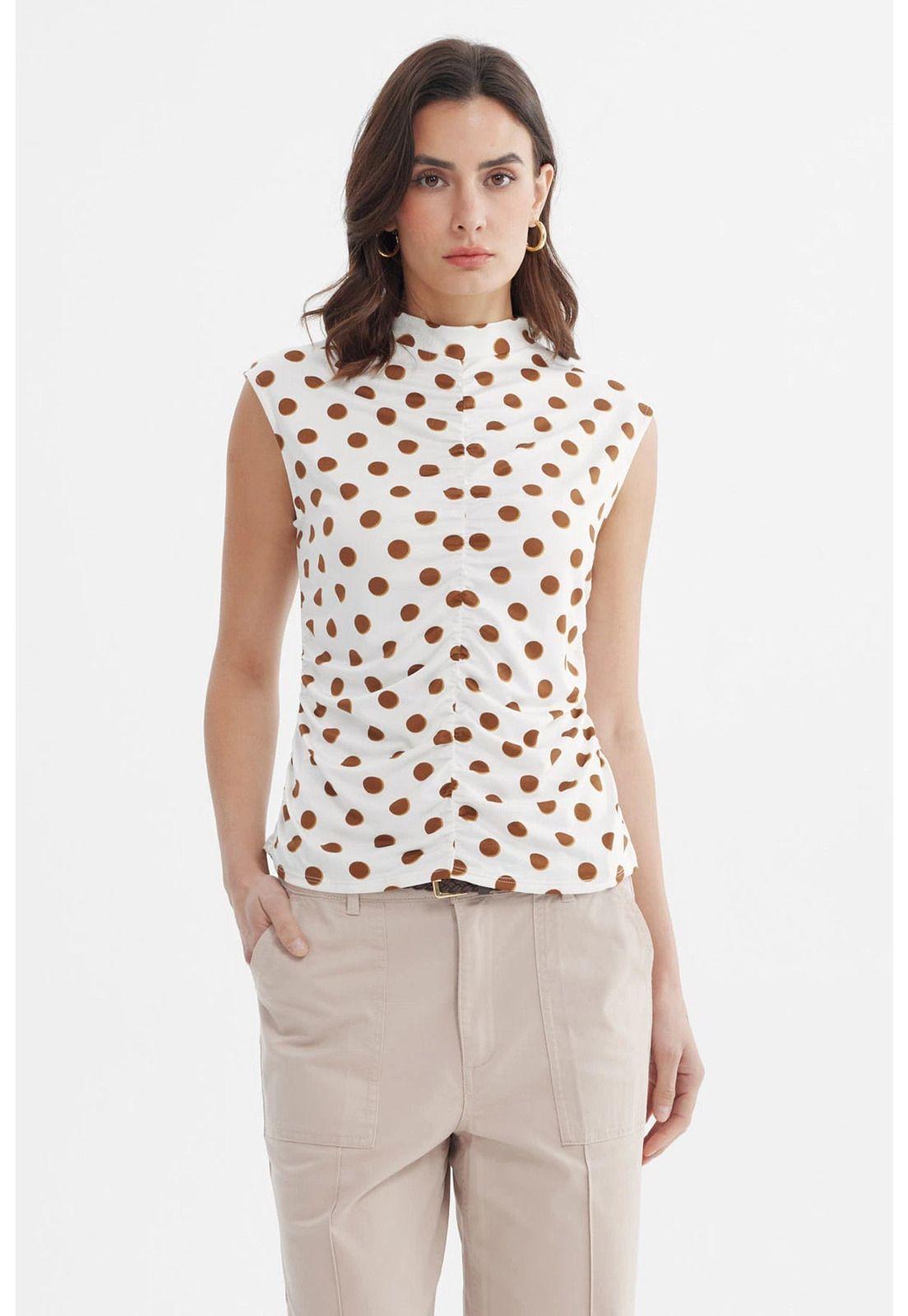 Polera Mujer Ajustado Café-0