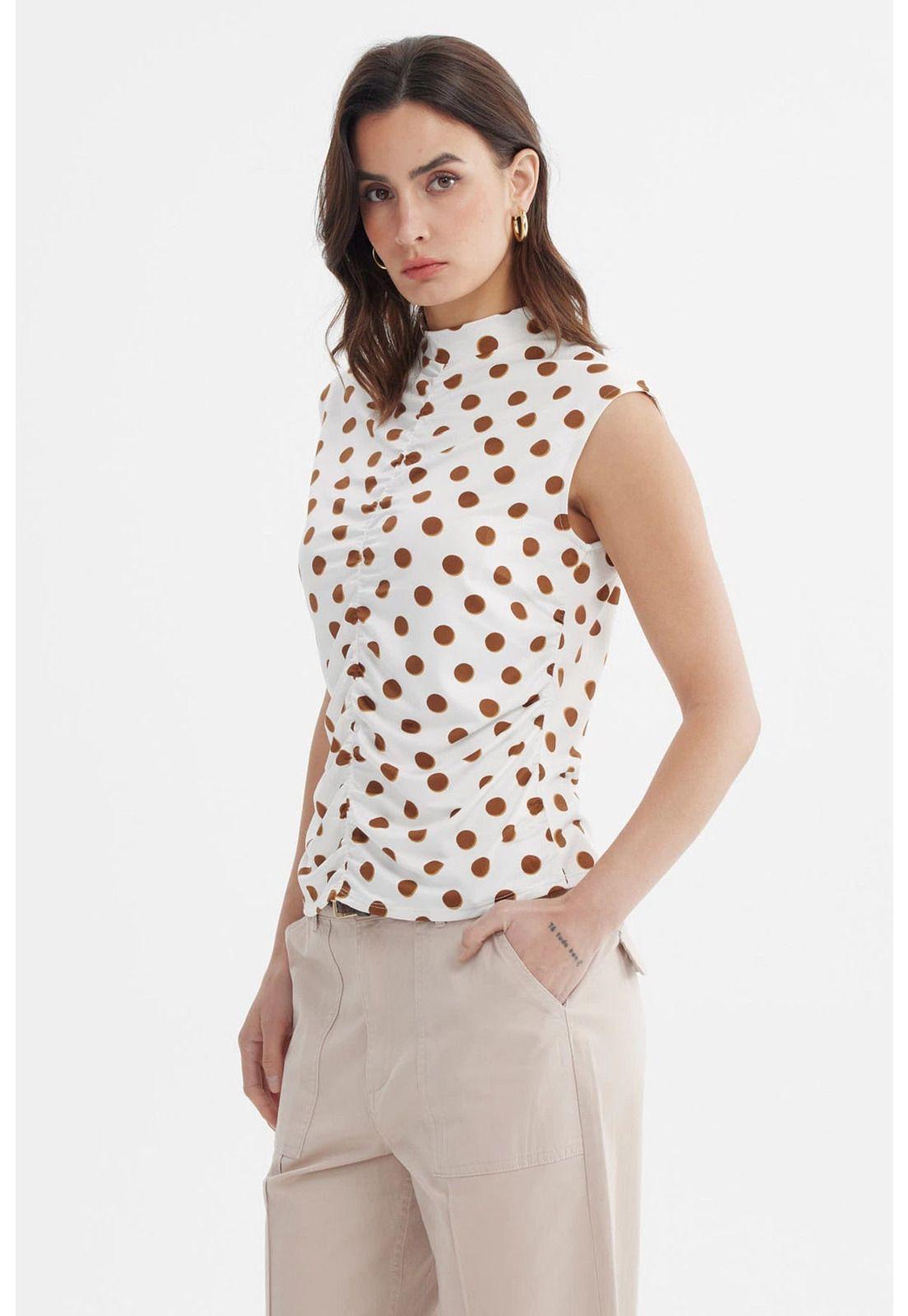 Polera Mujer Ajustado Café-1