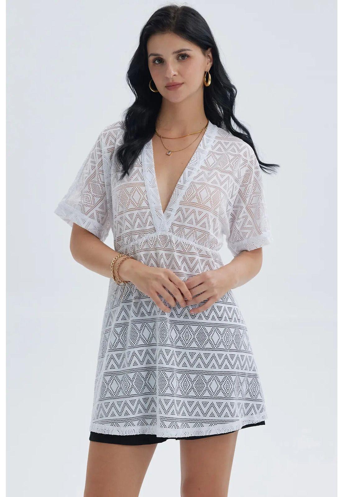 Polera Mujer Salida de Baño Blanco- ll-0