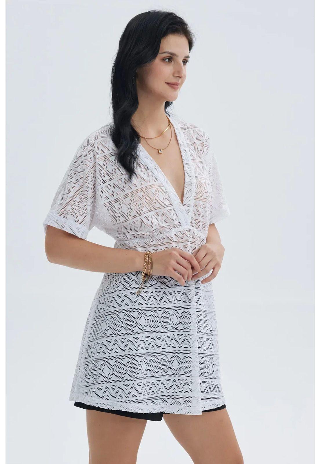 Polera Mujer Salida de Baño Blanco- ll-1