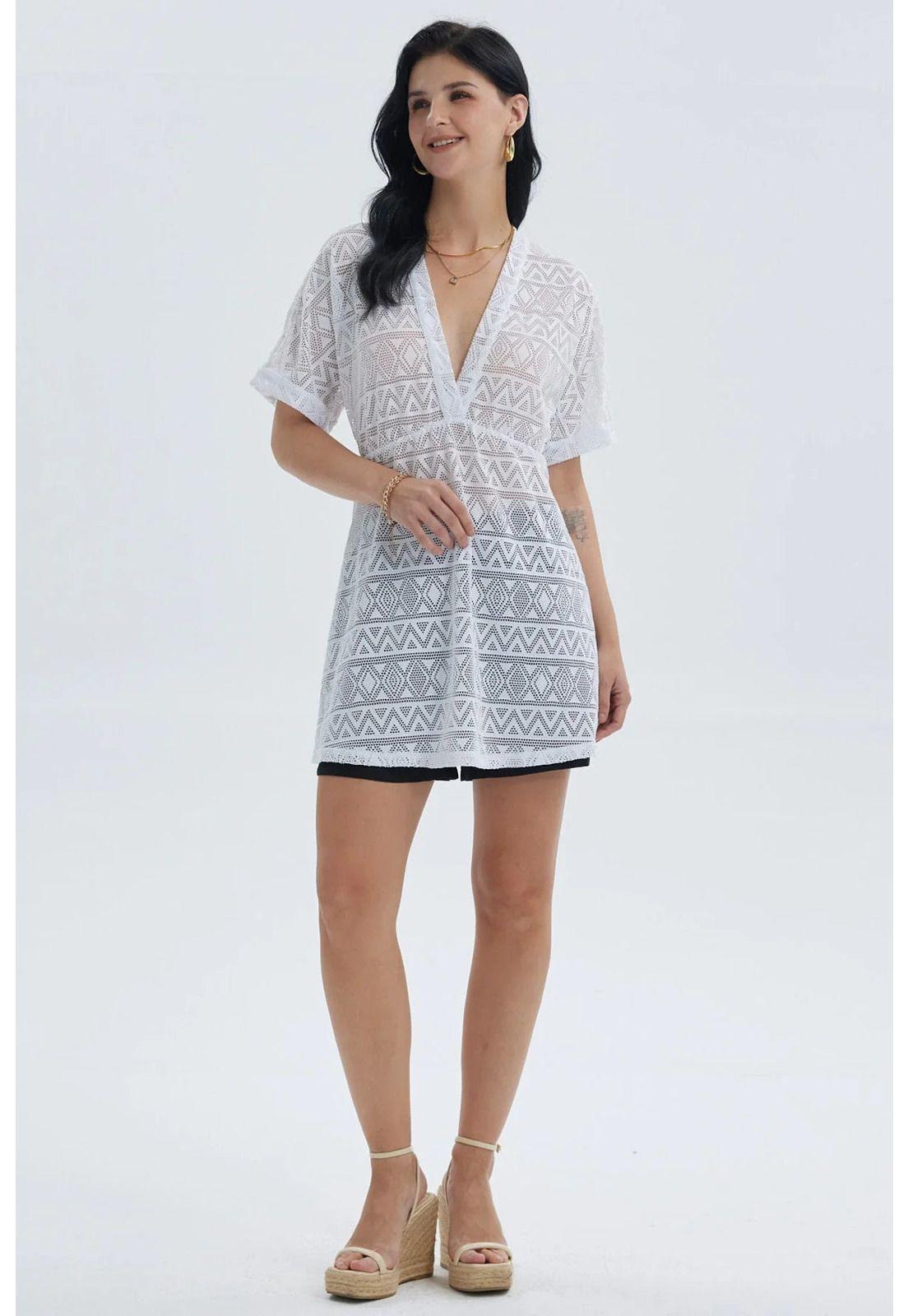 Polera Mujer Salida de Baño Blanco- ll-3