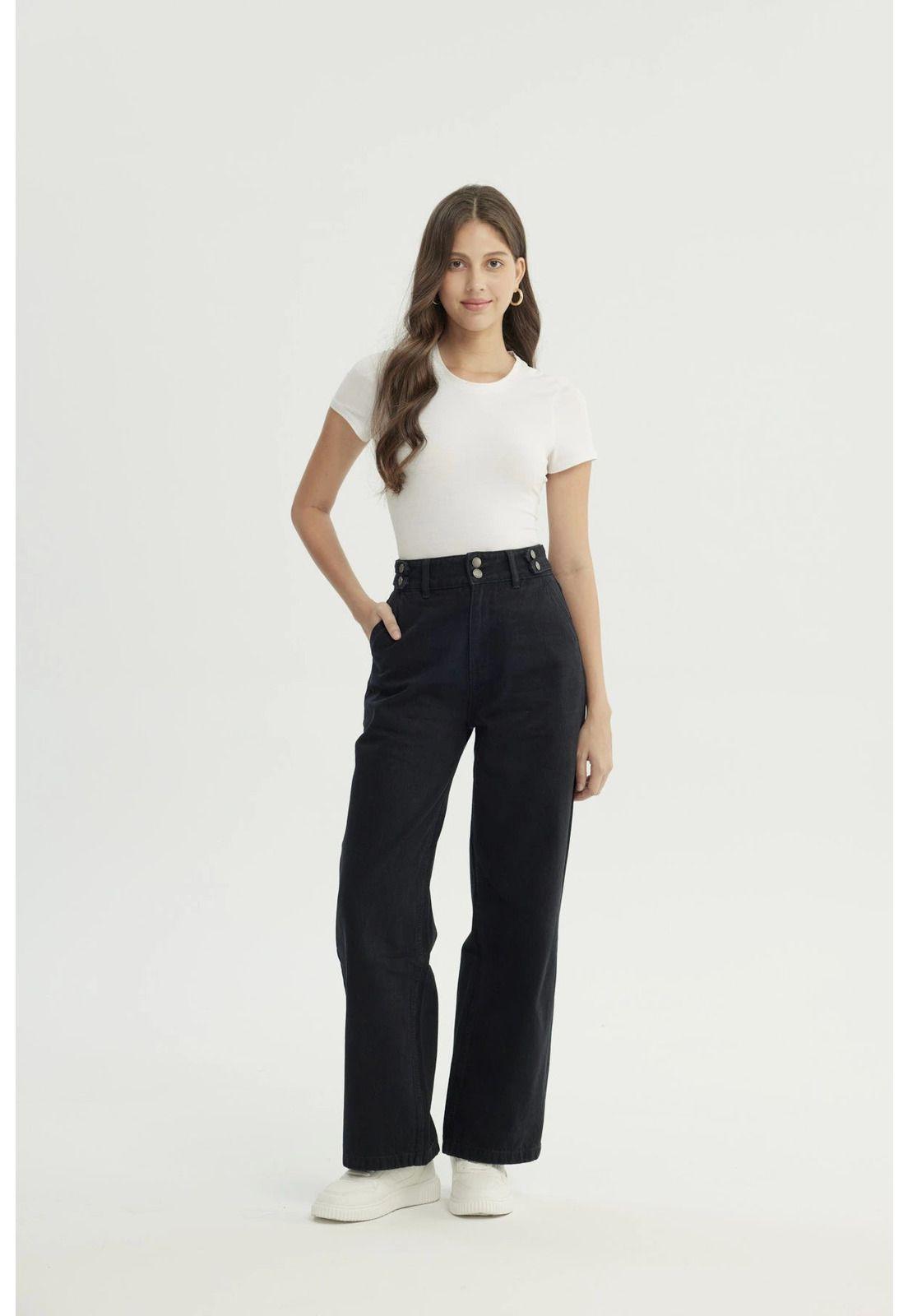 Jeans Mujer Calce Recto Negro - XlV-3