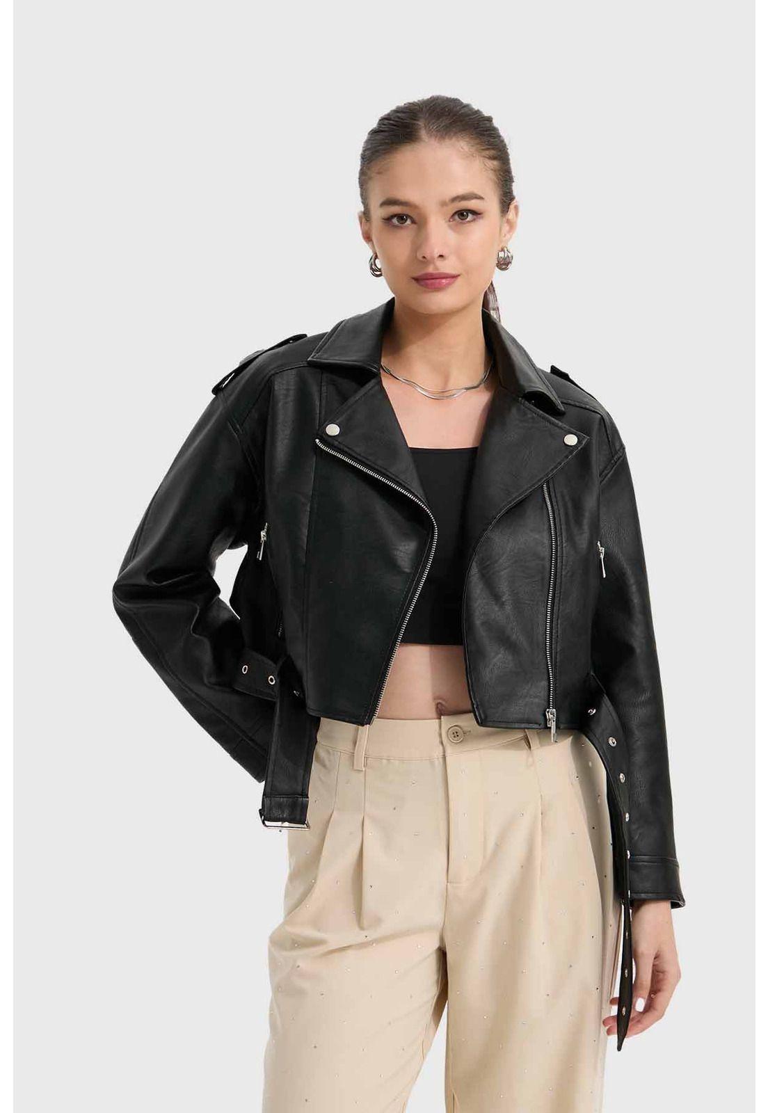 Chaqueta Mujer Biker Negro - V-0