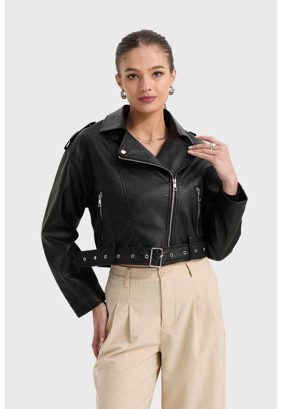 Chaqueta Mujer Biker Negro - V-1