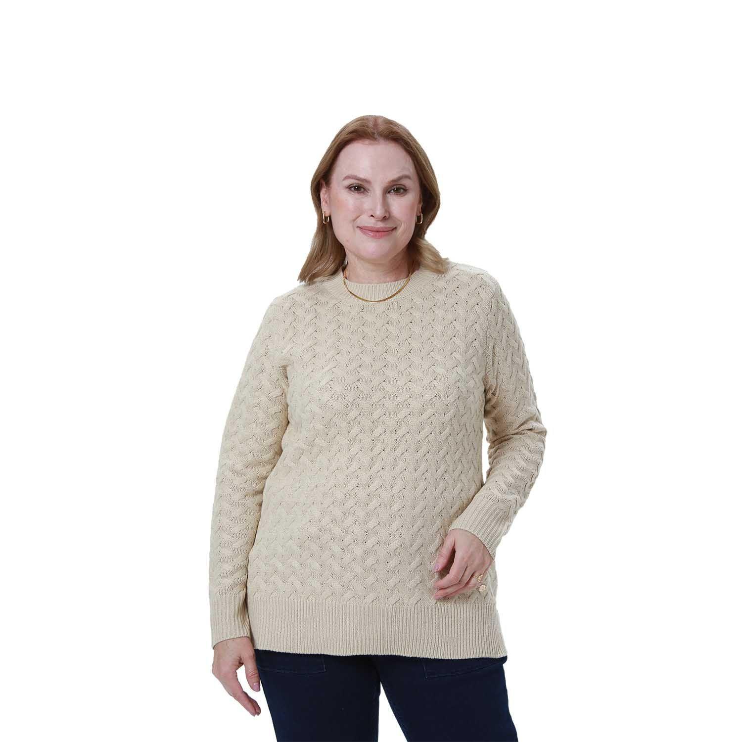 Sweater Mujer Calado Beige Fashion's Park-0