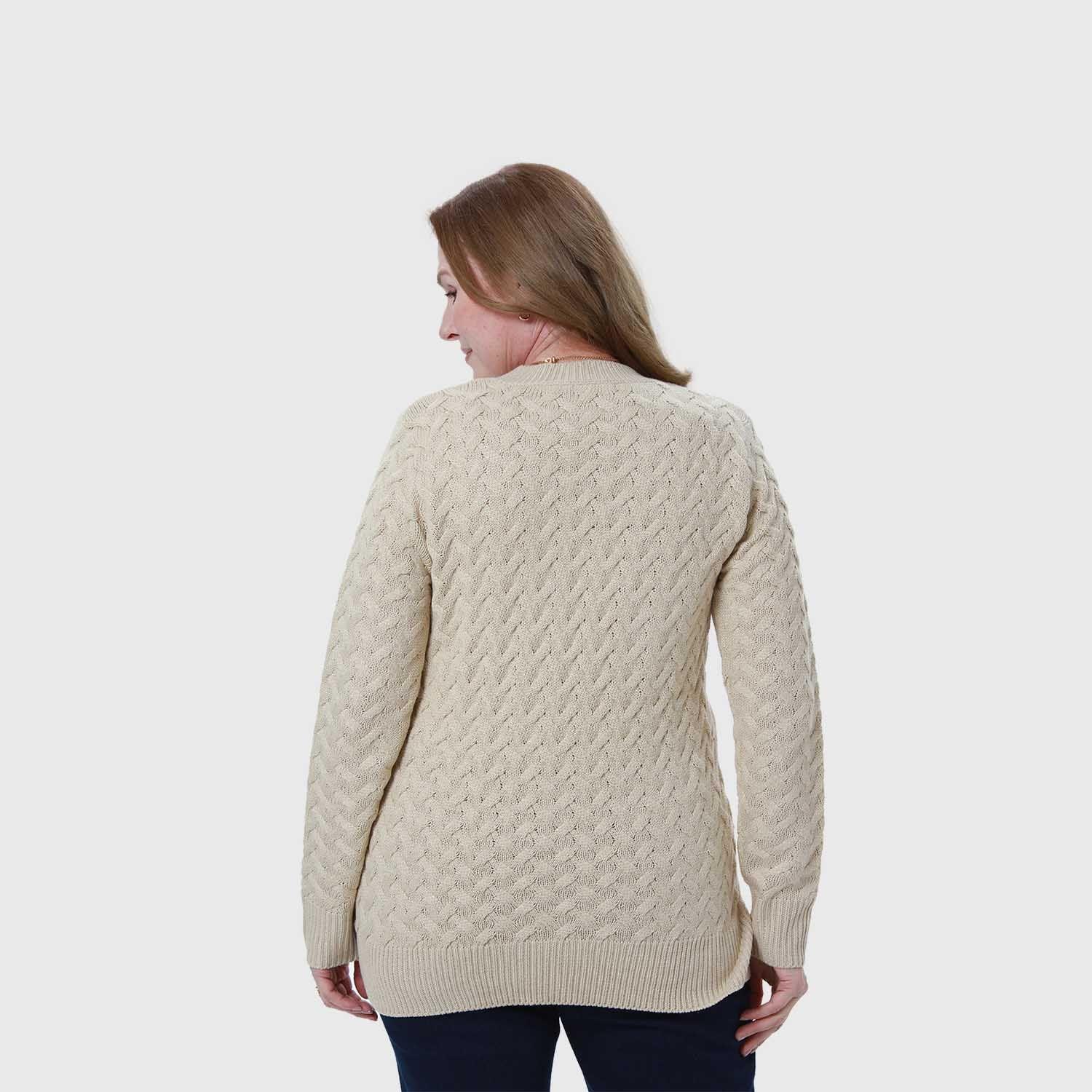 Sweater Mujer Calado Beige Fashion's Park-2